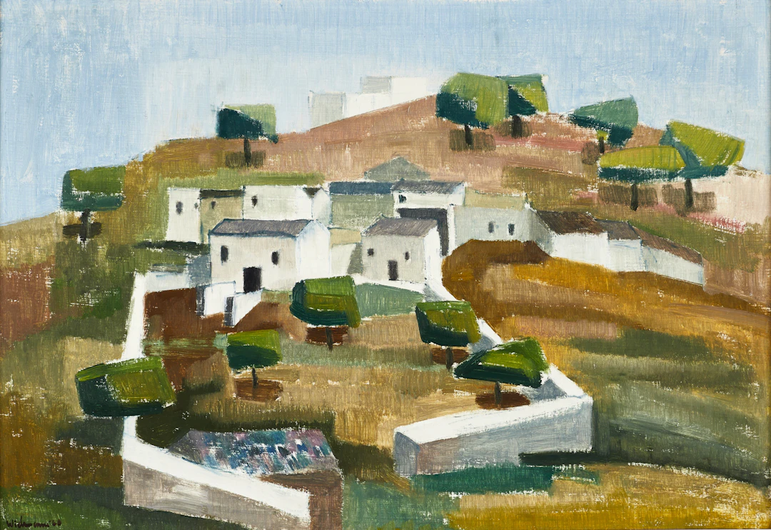 HARRY WICHMANN (SVERIGE, 1916–1993). Motiv från Polop i Spanien, signerad