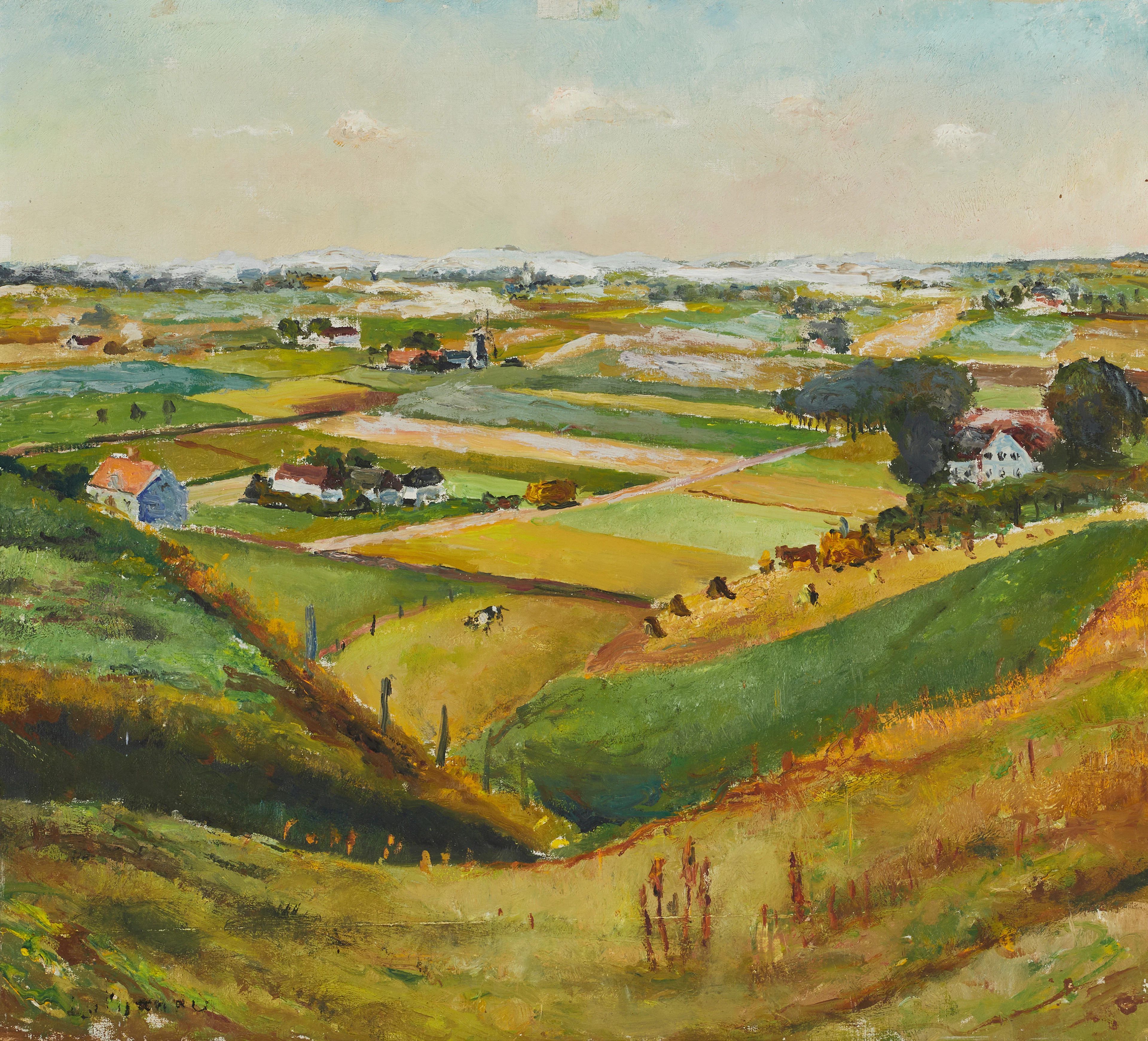 CARL LUTHANDER (1879-1967). Utblick över landskap, signerad, olja på duk.