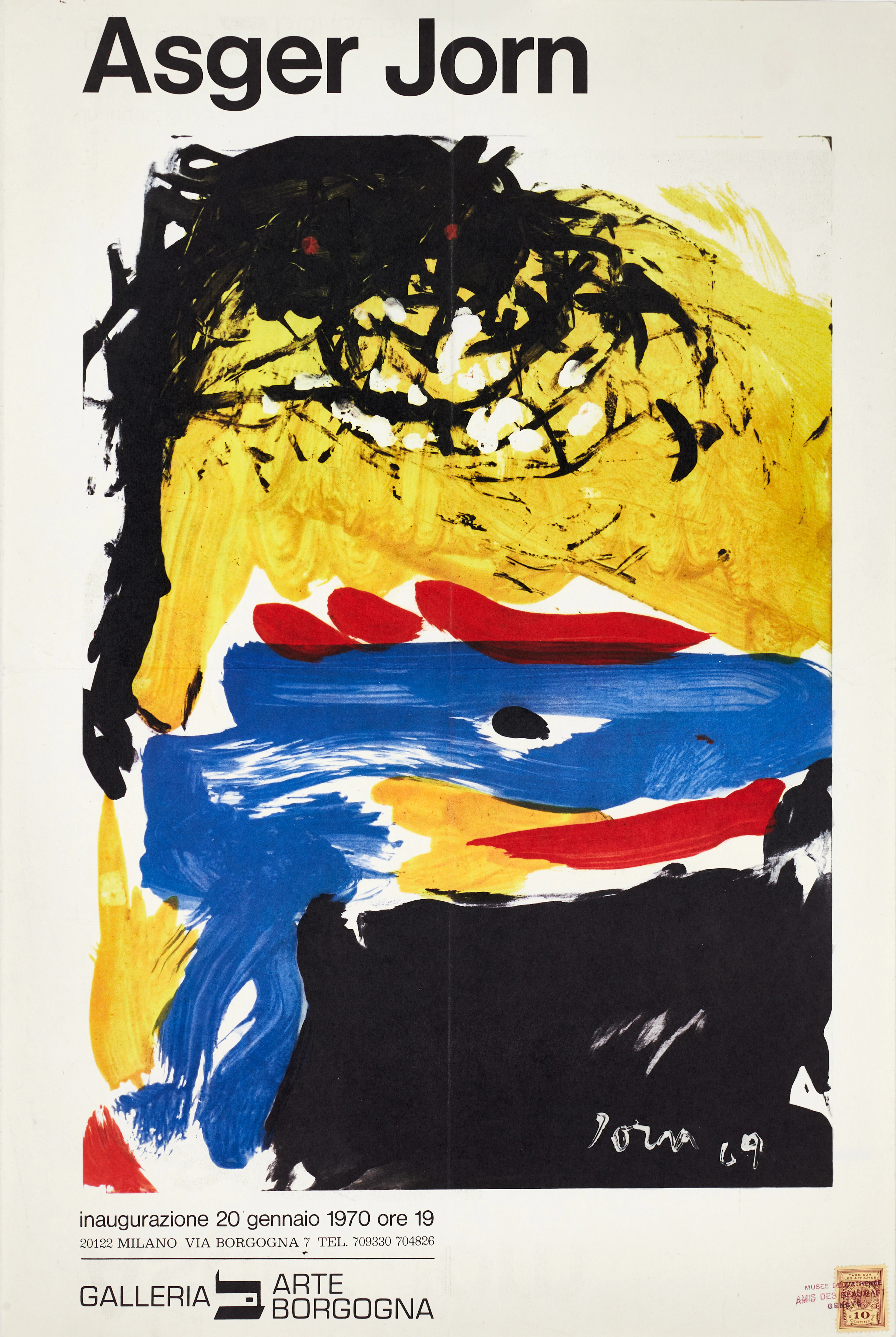 ASGER JORN (Danmark, 1914-1973). Utställningsaffisch, invigning av