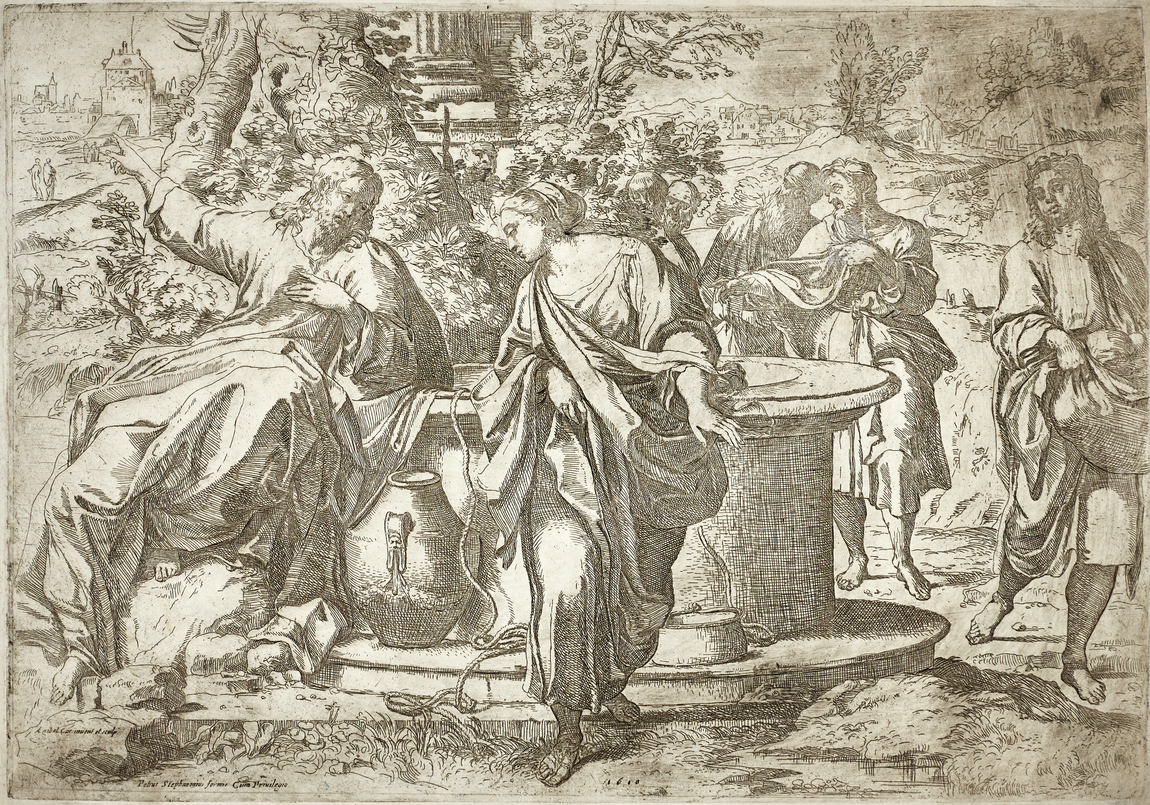 FRANCESCO BRIZIO (Ca 1574-1623), "Christ at the well with the woman