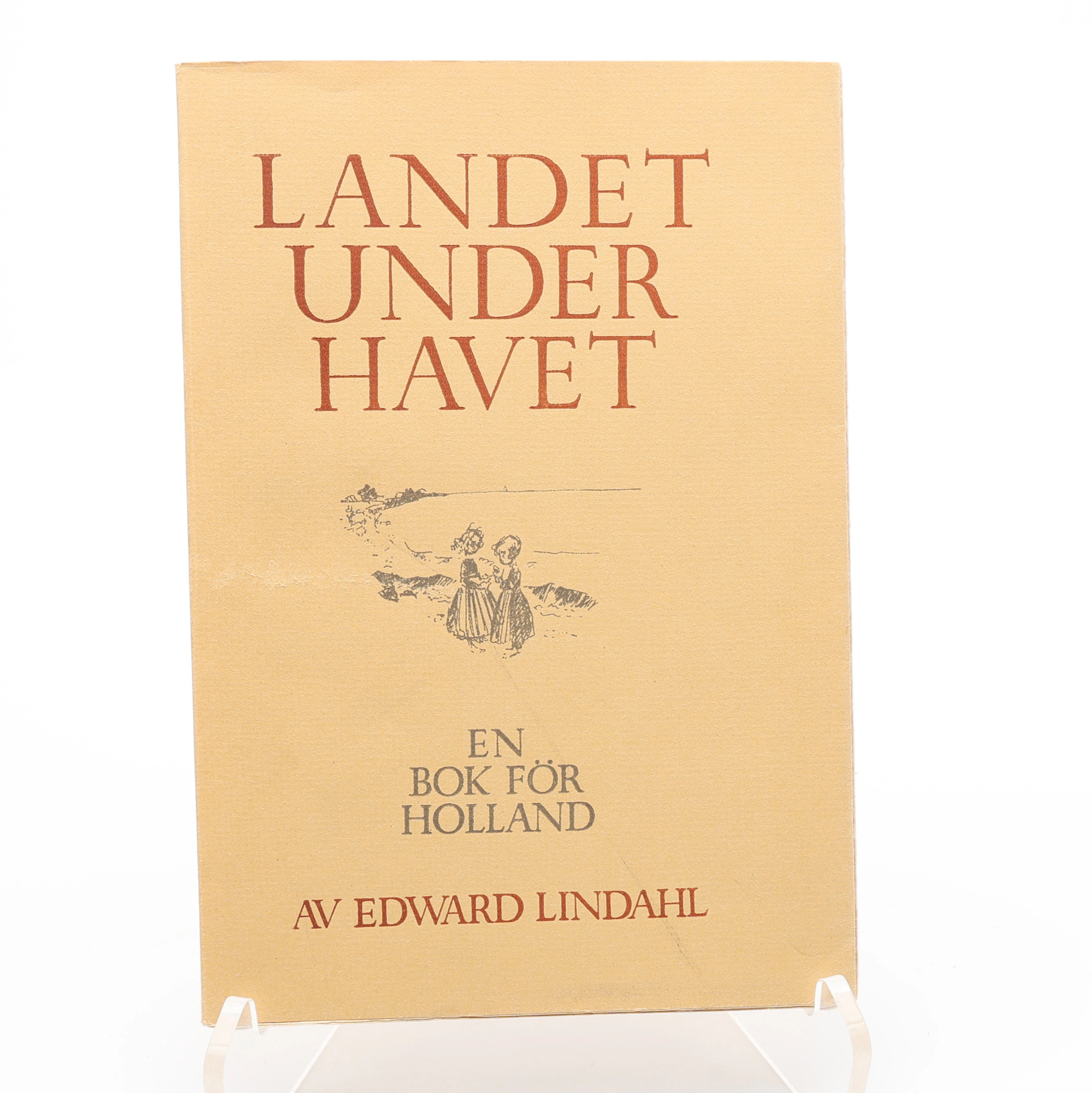 BIBLIOFILI. TECKNAREN EDWARD LINDAHLS BOK LANDET UNDER HAVET TILL