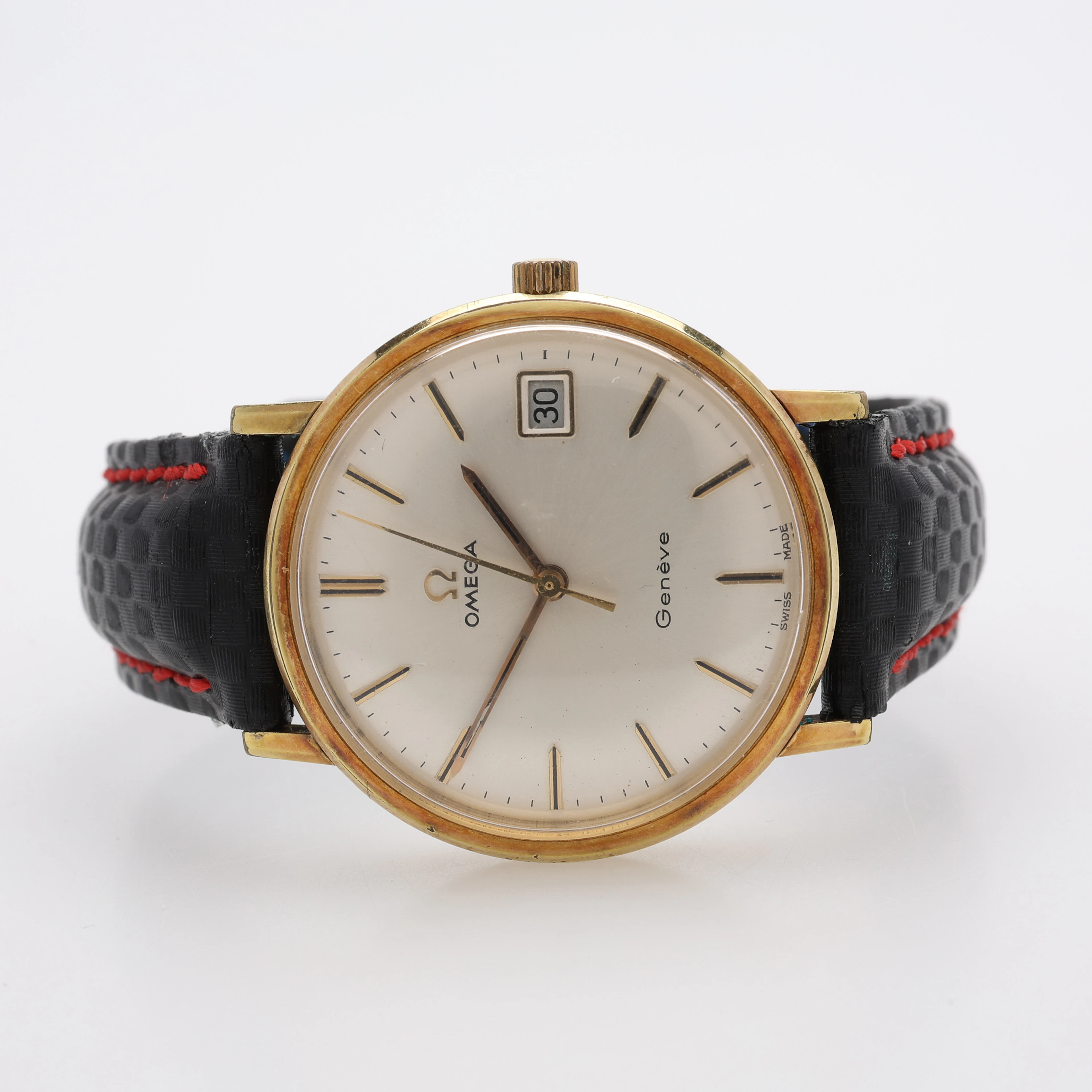 ARMBANDSUR, GULD PÅ STÅL, OMEGA GÈNEVE, MANUELLT UPPDRAG.