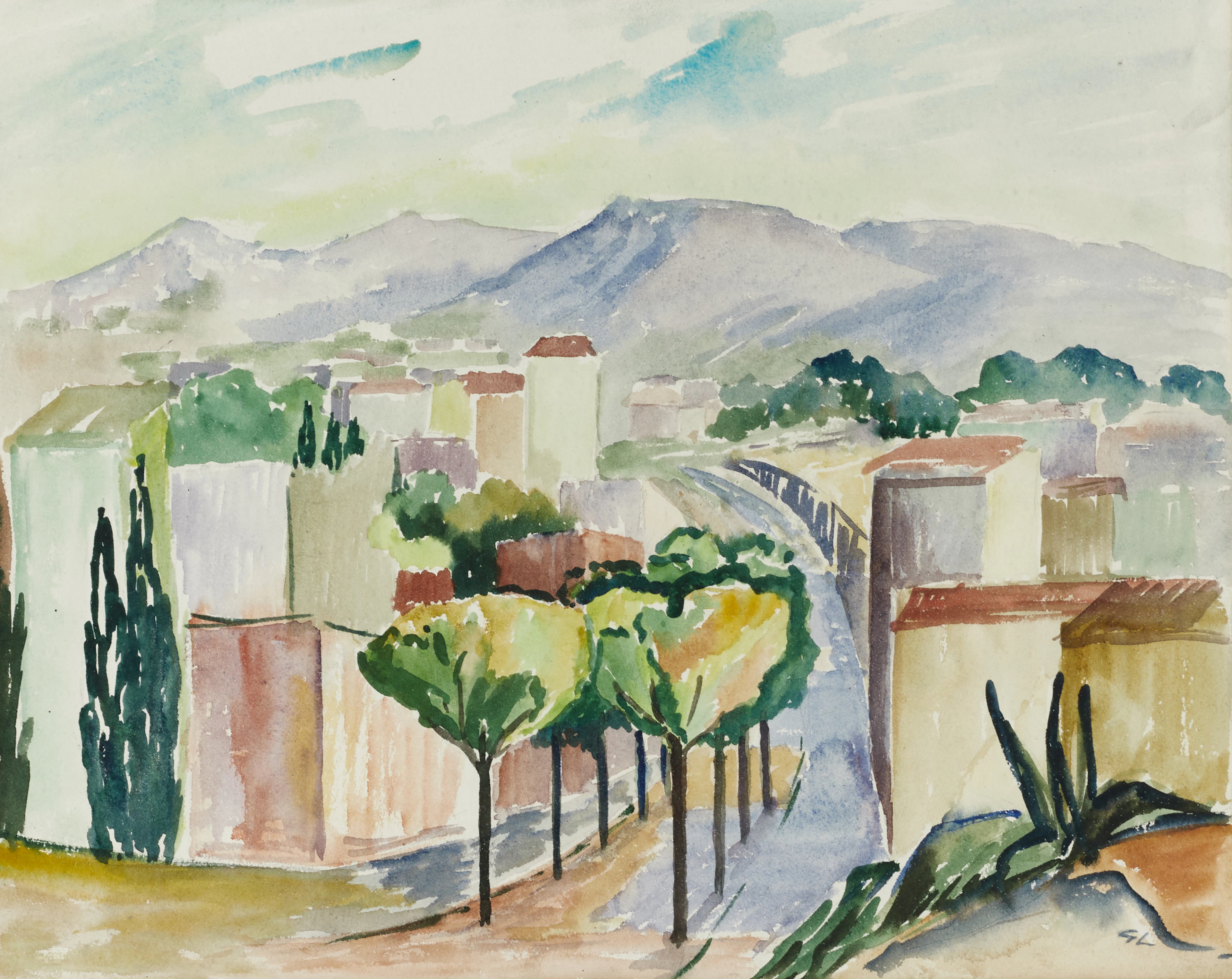 GERHARD LARSSON (Häggum 1910-1990 Göteborg), tillskriven. Sydländskt