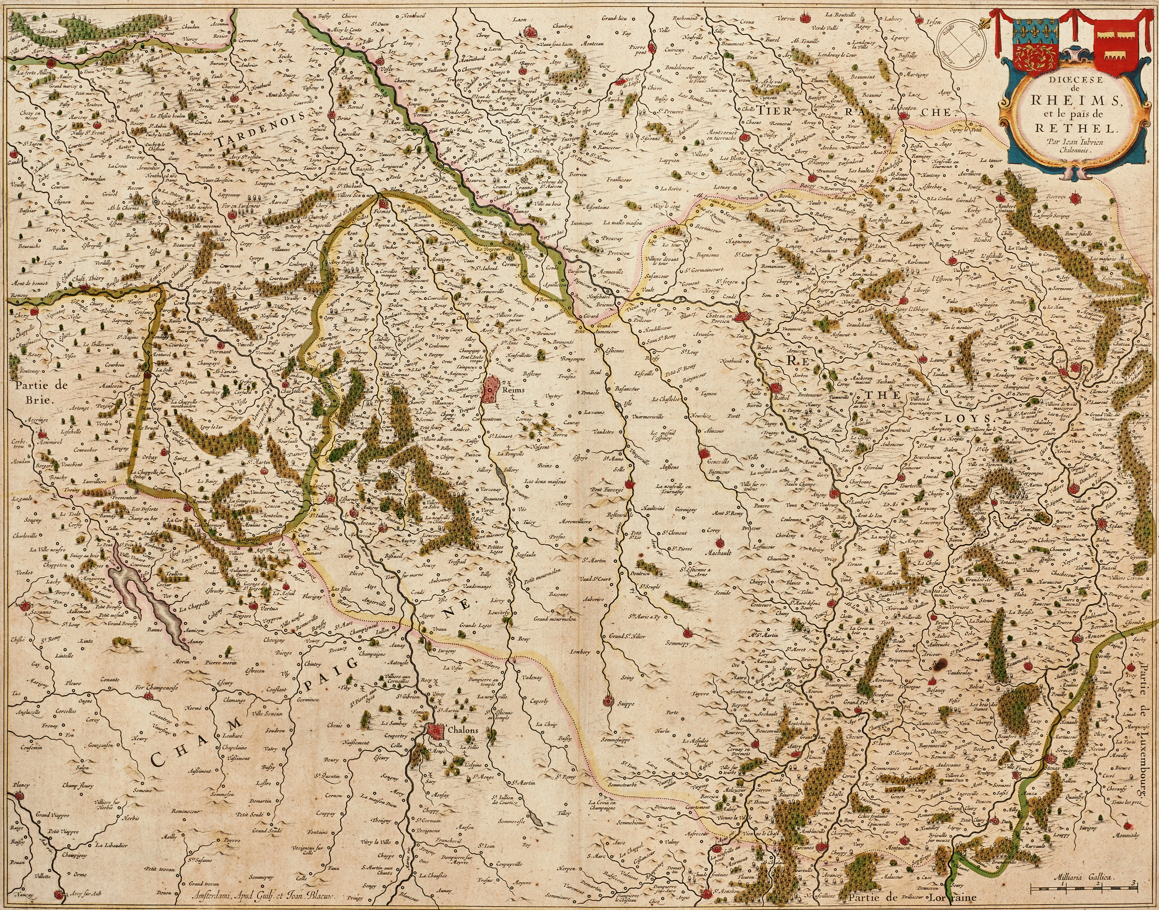 BLAEU, Dioecese de Rheims et le païs de Rethel, ca 1644-55.