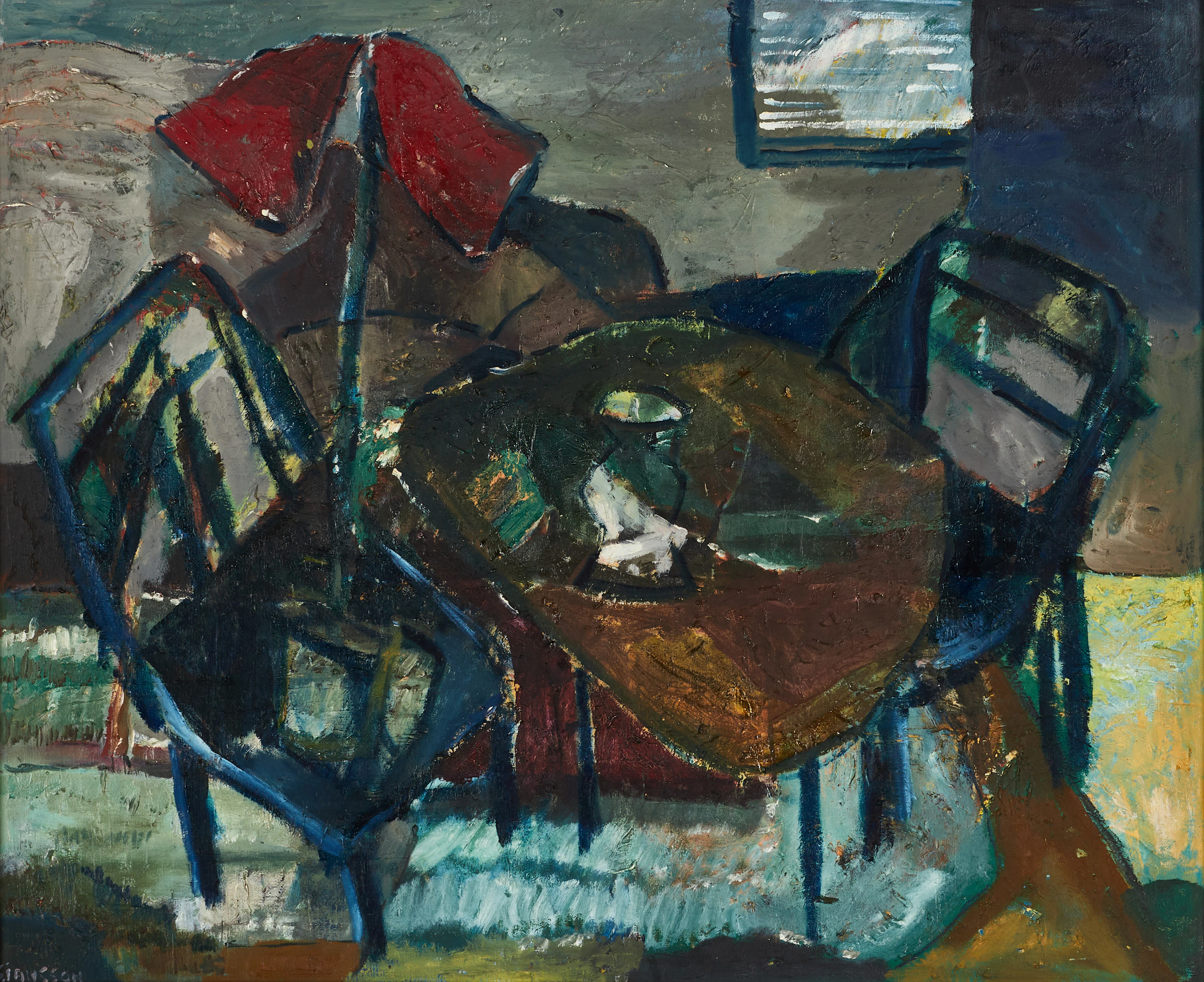 SVEA JANSSON (1920-1986). Komposition, signerad s jansson, olja på duk.