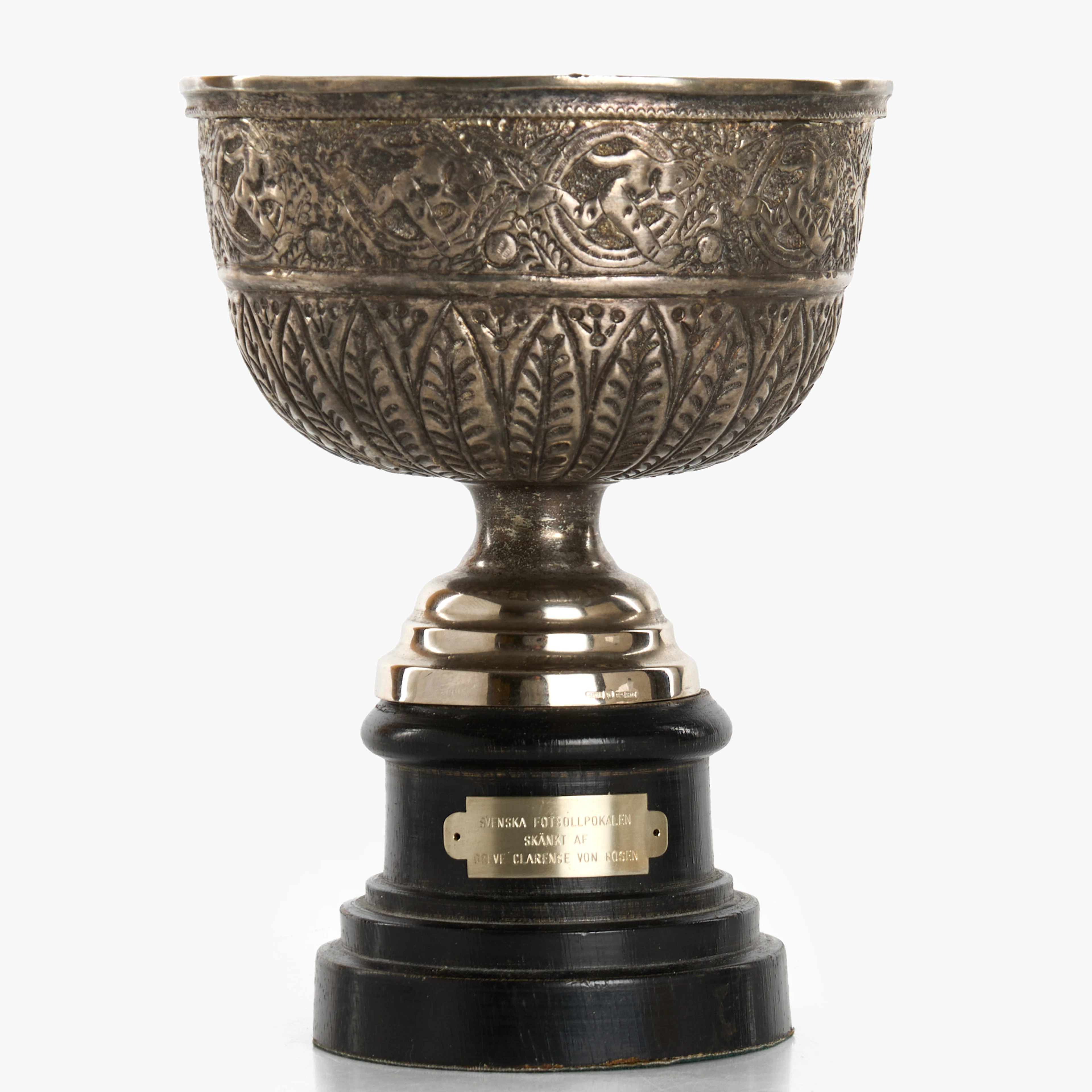 VON ROSENS POKAL, miniatyr, silver på träsockel, sterlingsilver, Sporrong.