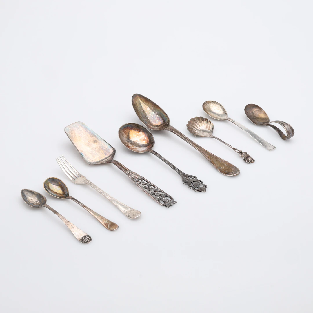 DIVERSE BESTICK AV SILVER, 9 ST, Sverige och Norge mm. totalt 272 g.