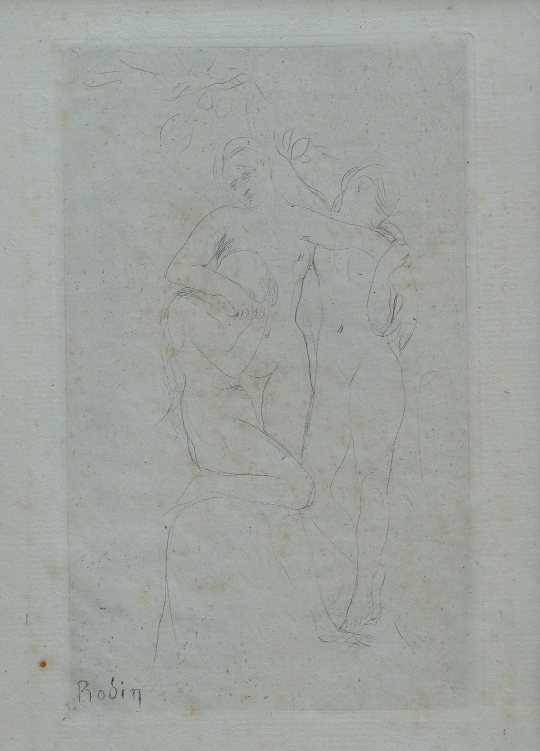 AUGUSTE RODIN 1840-1917. TORRNÅLSGRAVYR, "AMES DU PURGATOIRE", SIGNERAD
