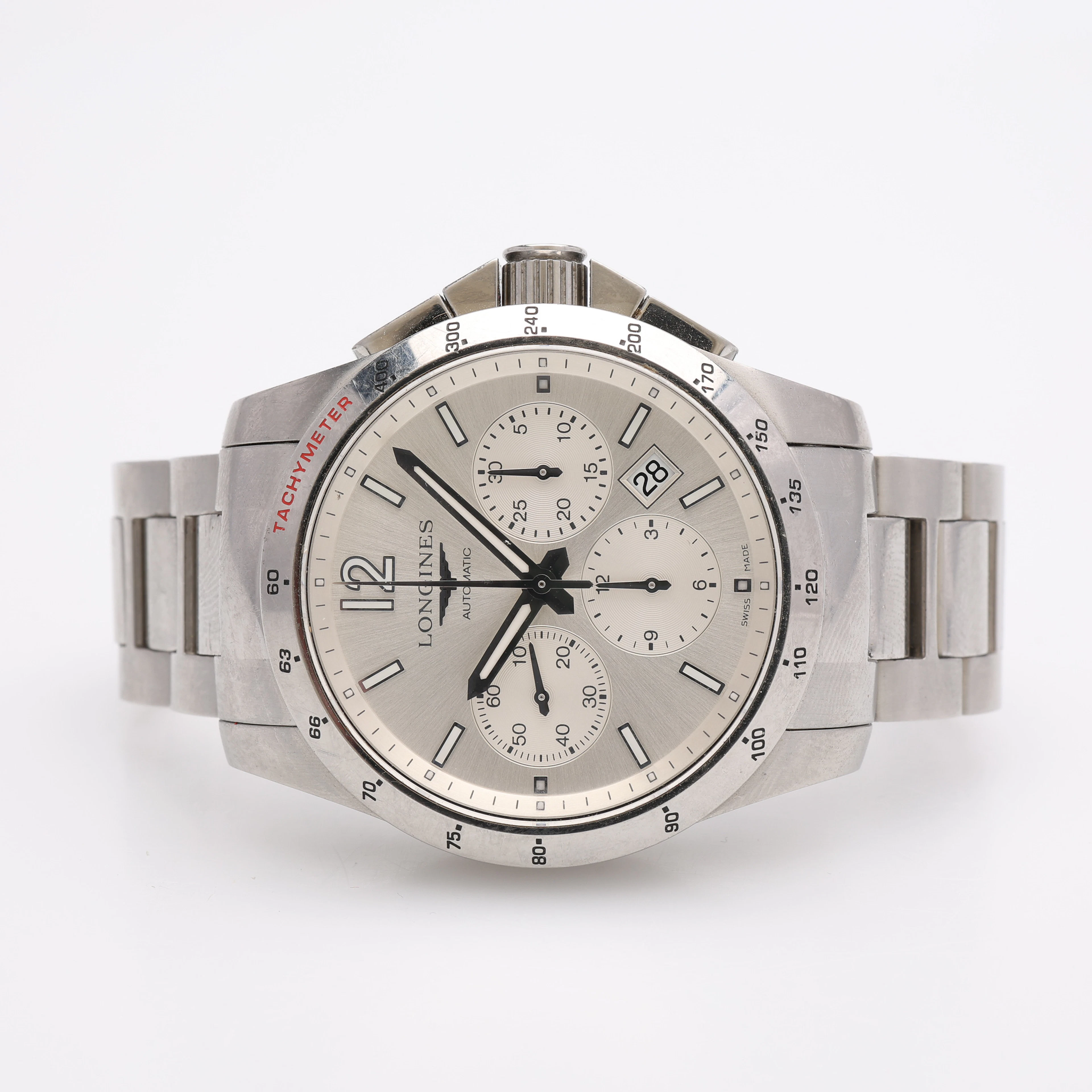ARMBANDSUR, STÅL, THE LONGINES COLUMN-WHEEL SPORTS CHRONOGRAPH, AUTOMATISKT