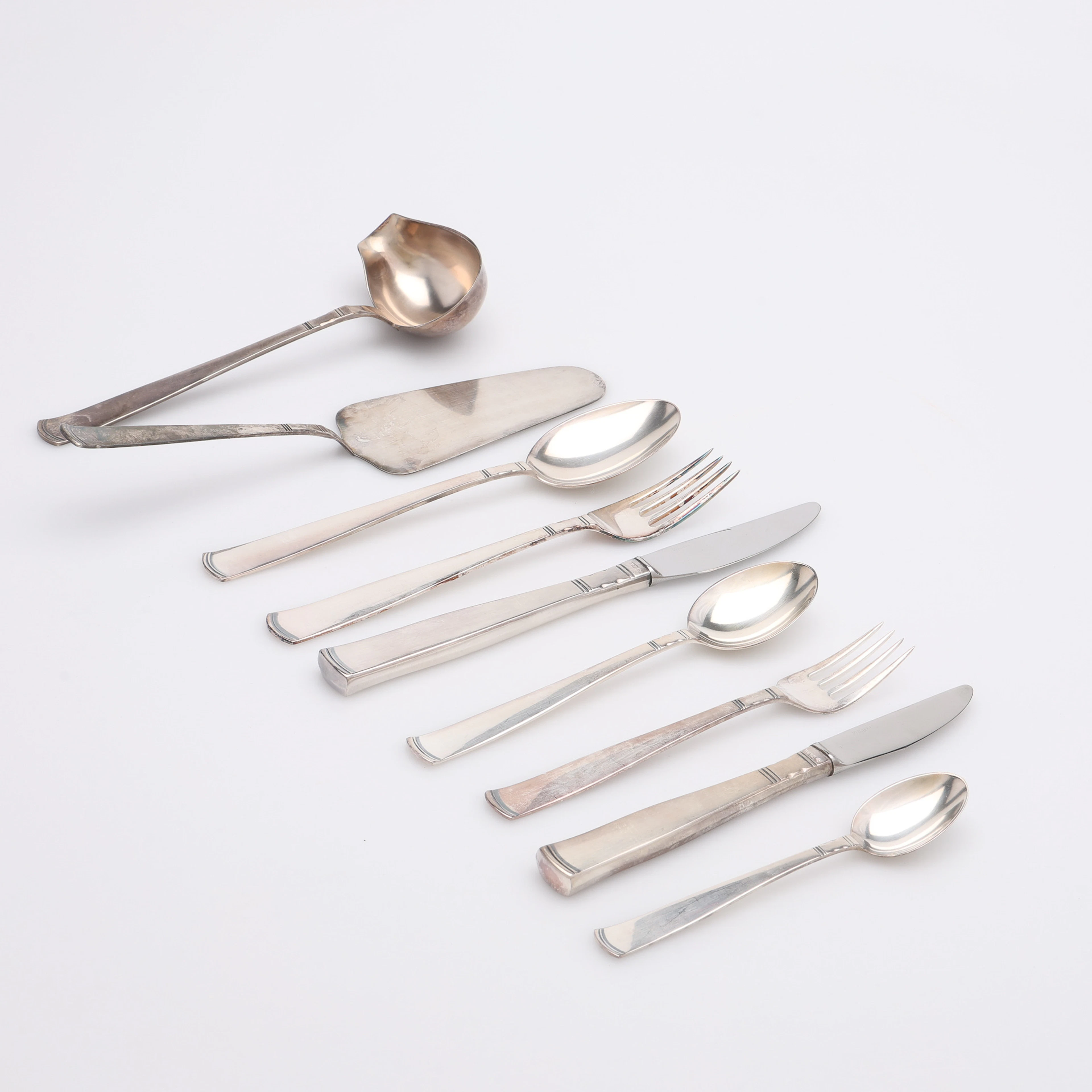 JACOB ÄNGMAN. BESTICK, 84 DELAR, "ROSENHOLM", SILVER, GAB.