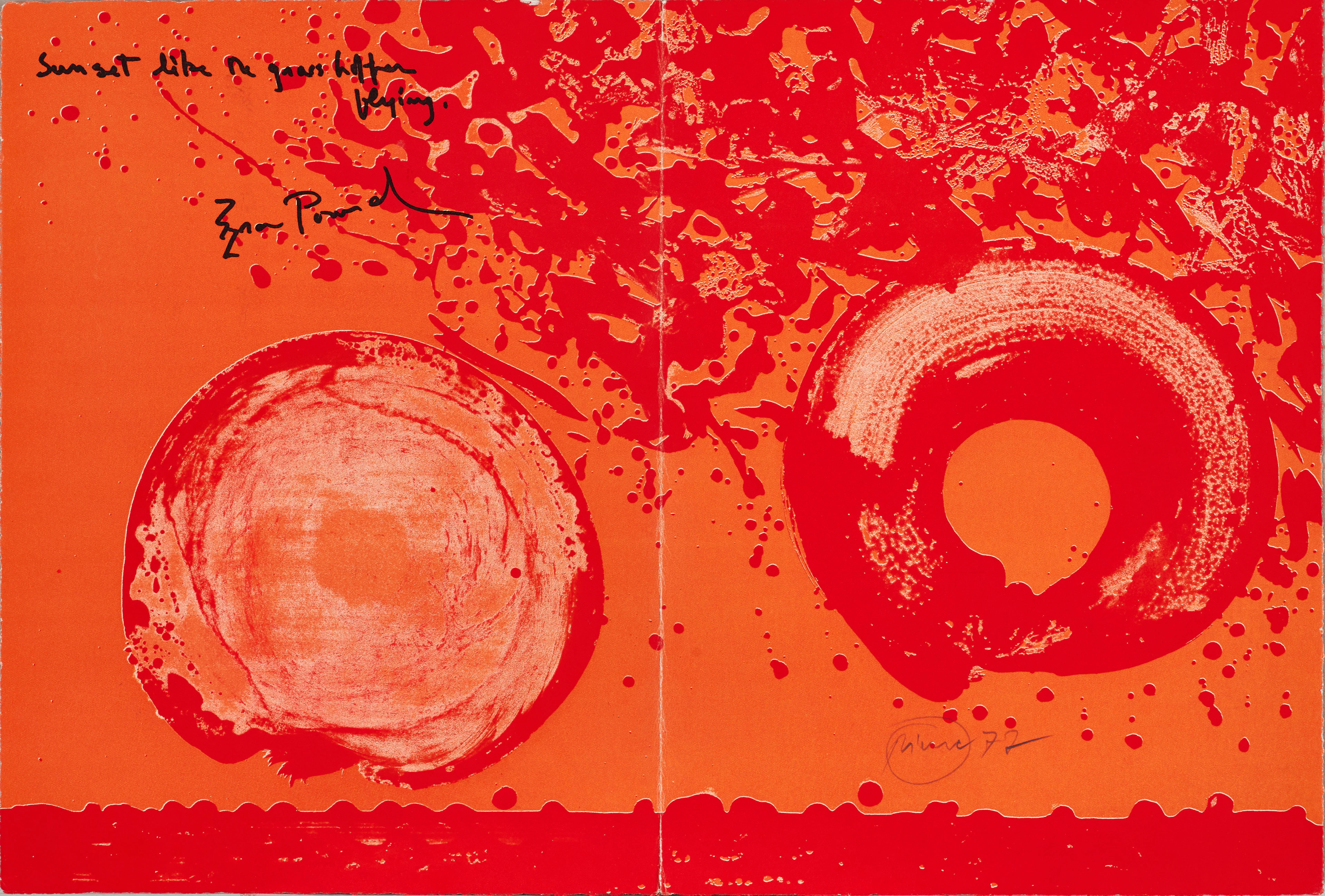OTTO PIENE. (Tyskland, 1928-2014), "Sunset Over the Grasshopper Flying.