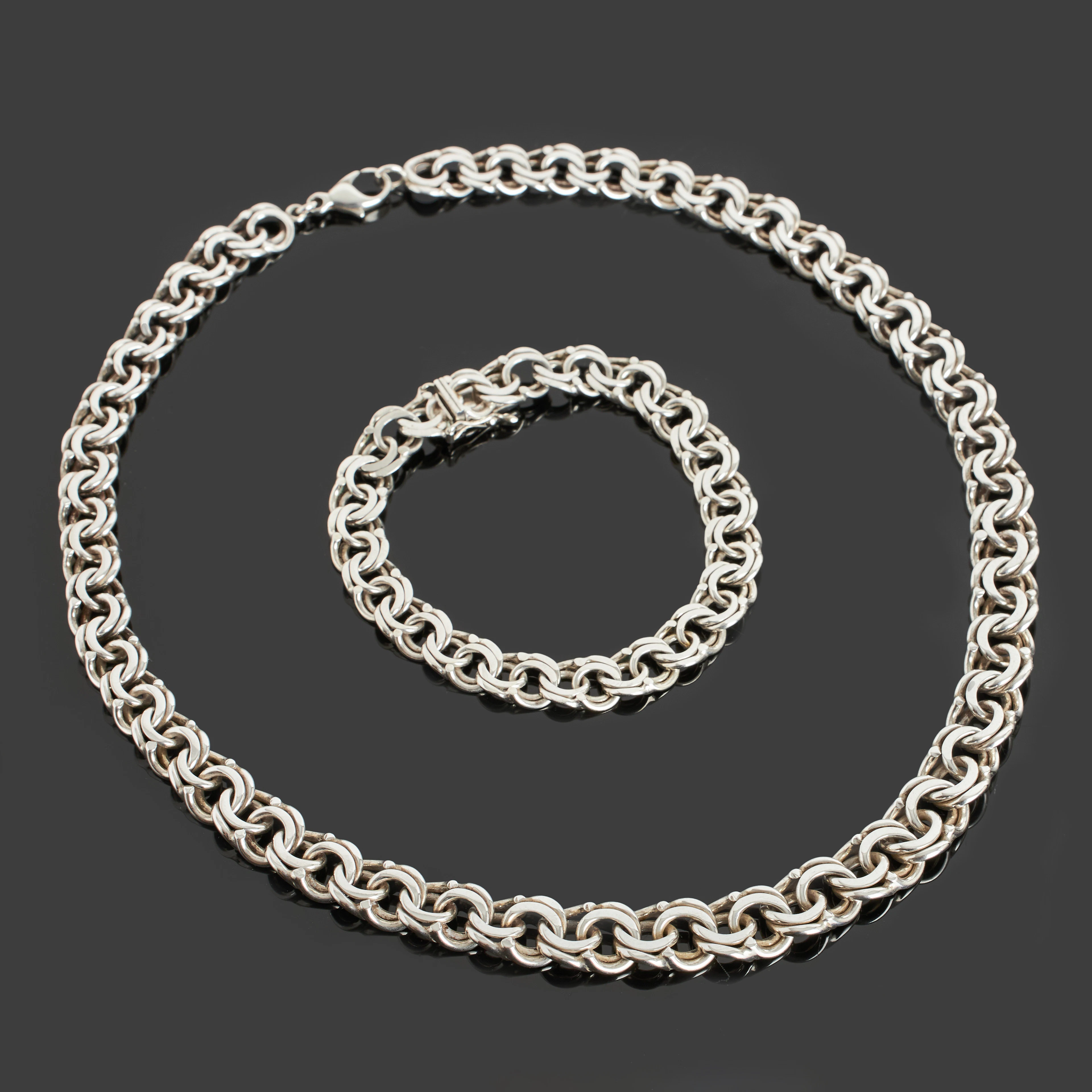 COLLIER SAMT ARMBAND, silver, bismarck-länk, Jo-Ans Guld Johansson