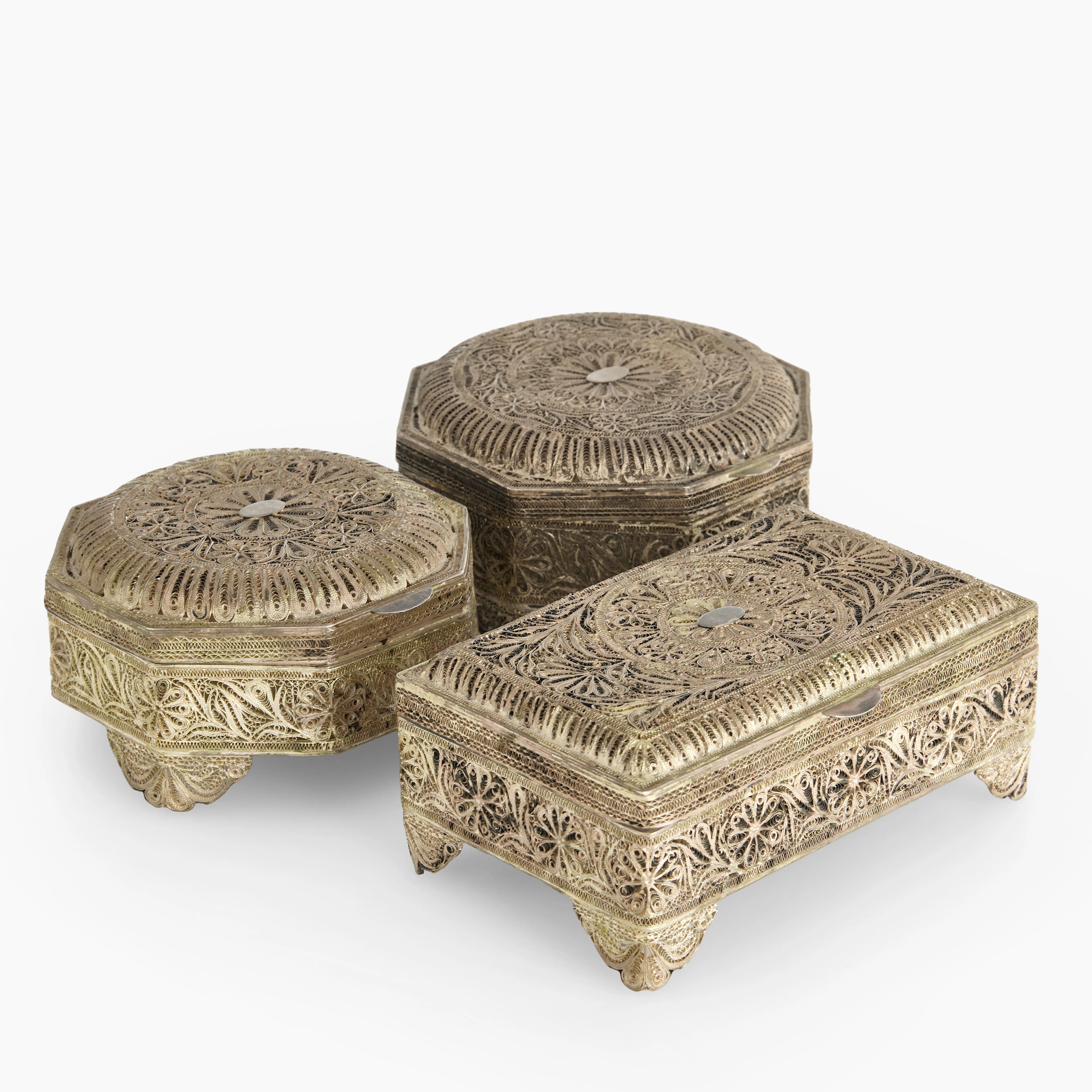 SKRIN, 3 st, silver, filigranarbeten, Syrien, 18/1900-tal.
