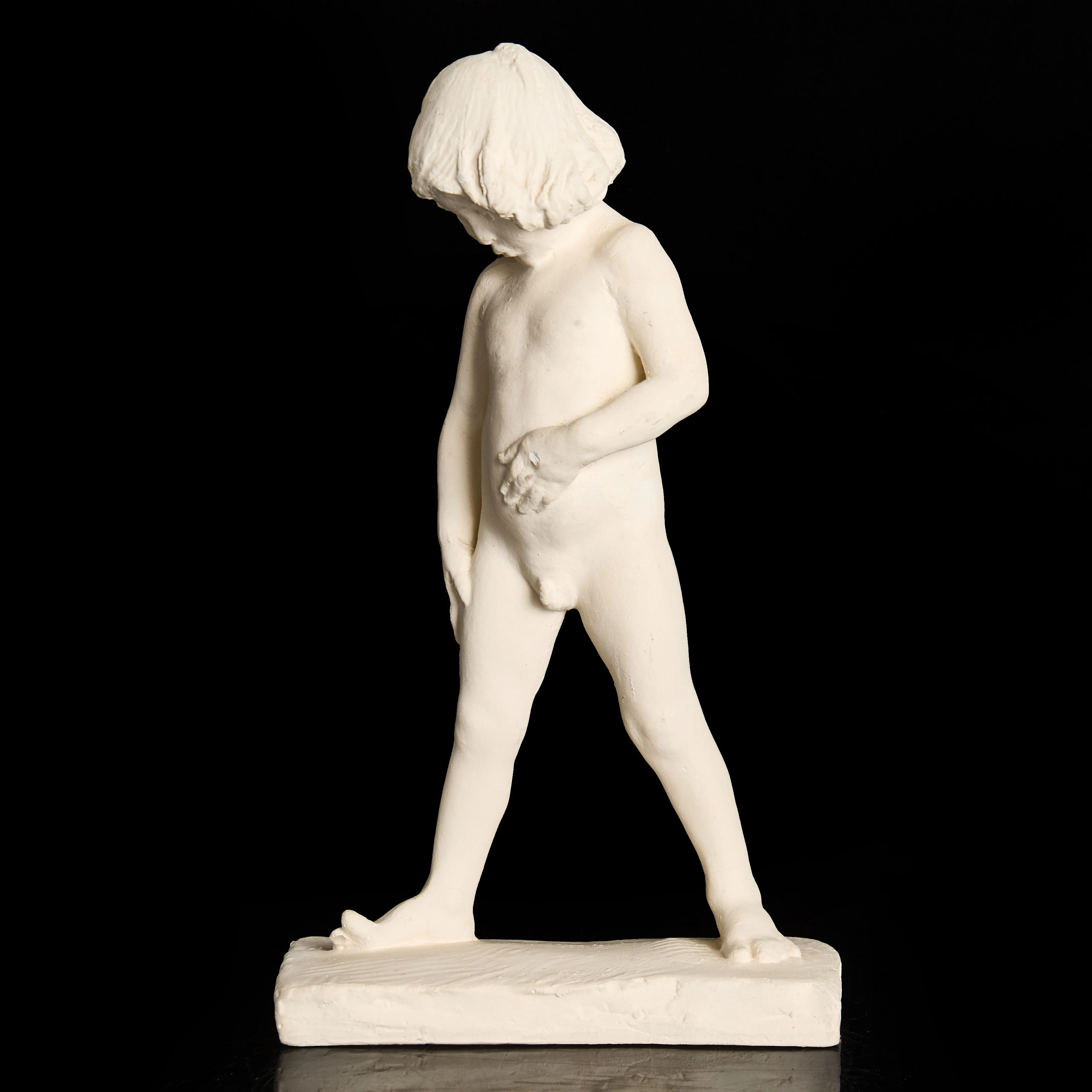 CHRISTIAN ERIKSSON (1858–1935). Skulptur, "Elof", signerad, patinerad gips.