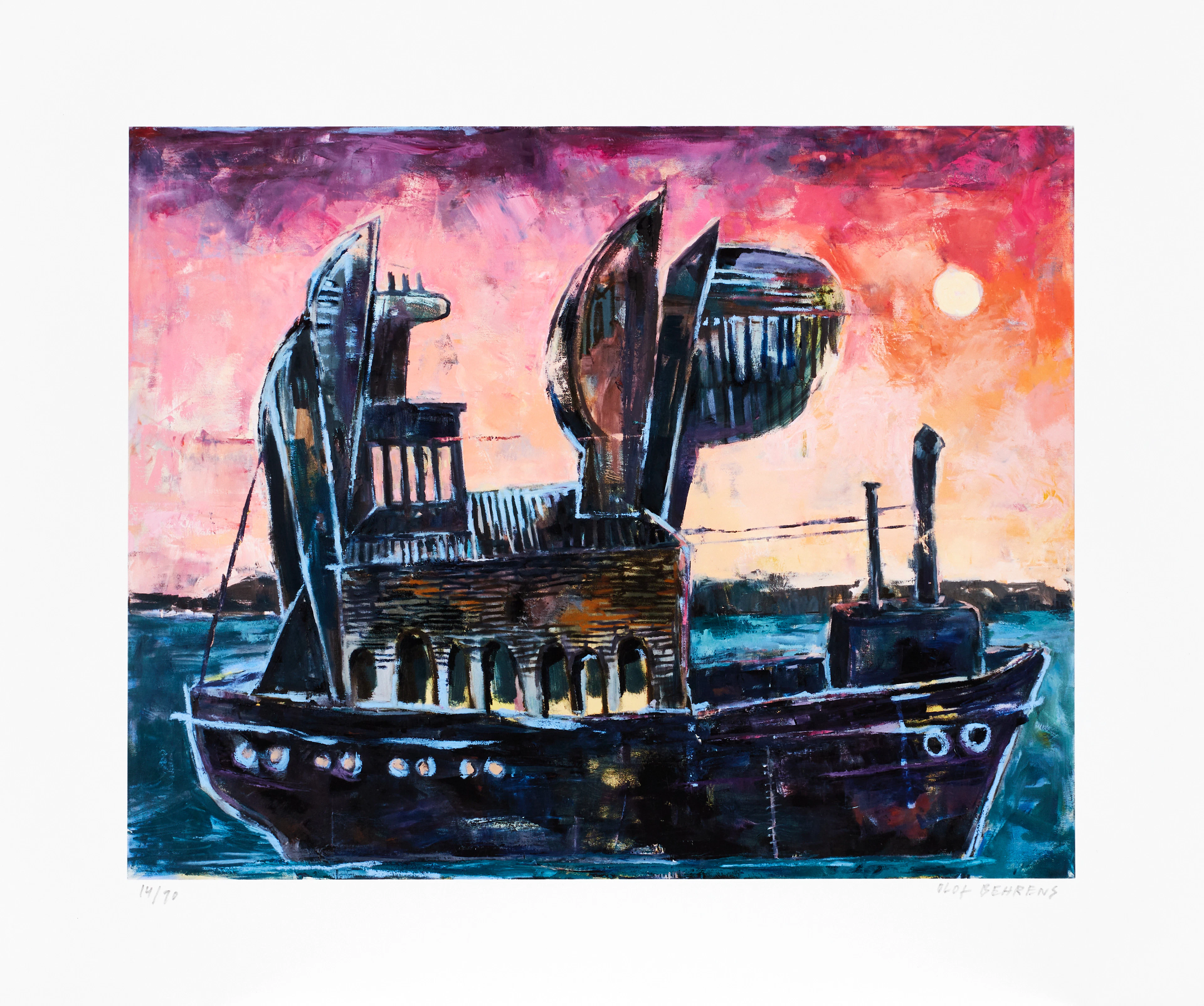 OLOF BEHRENS (född 1978). "Efter stormen", signerad och numrerad 14/90, giclée.
