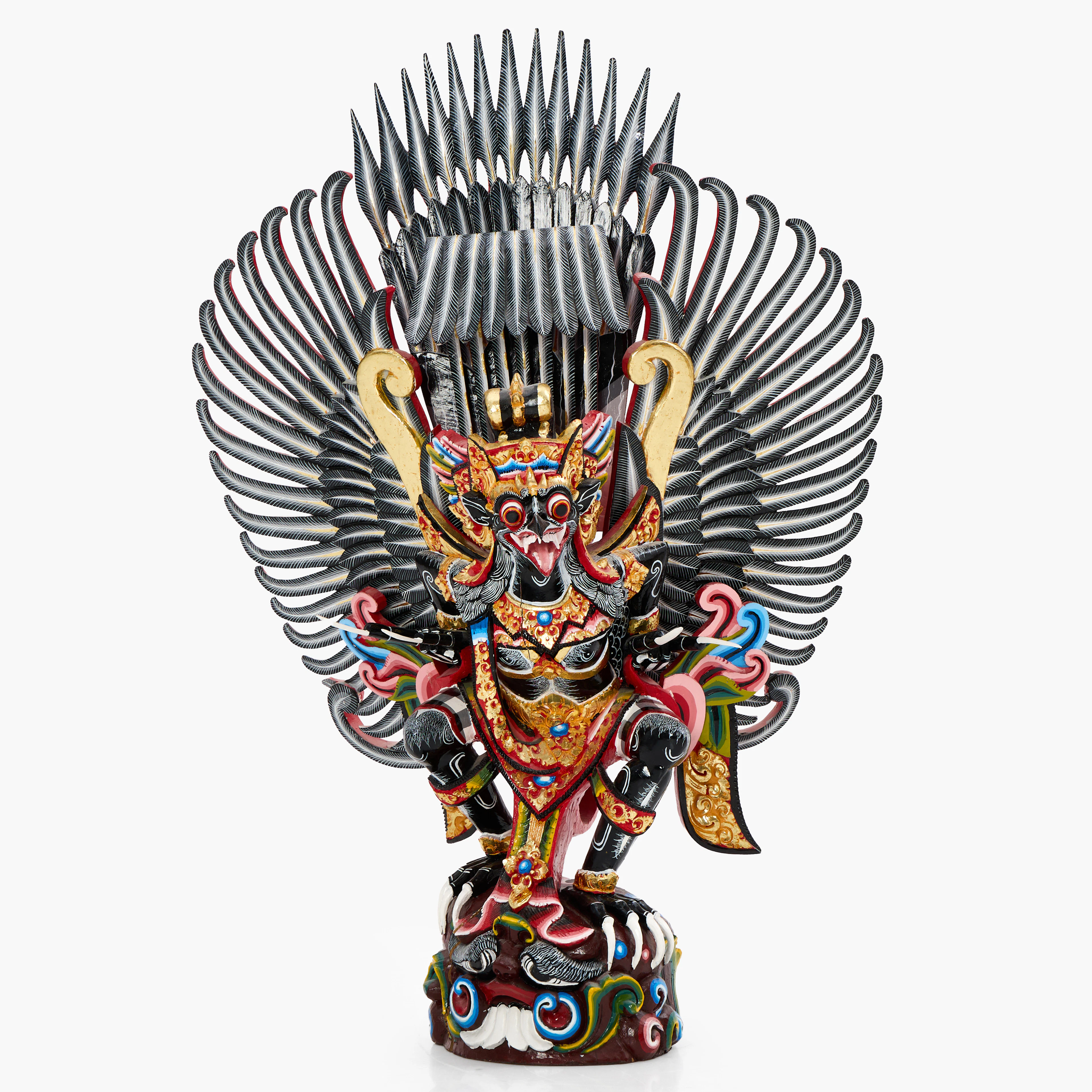 GARUDA, skulptur i bemålat trä, 1900-tal, Bali/Indonesien.