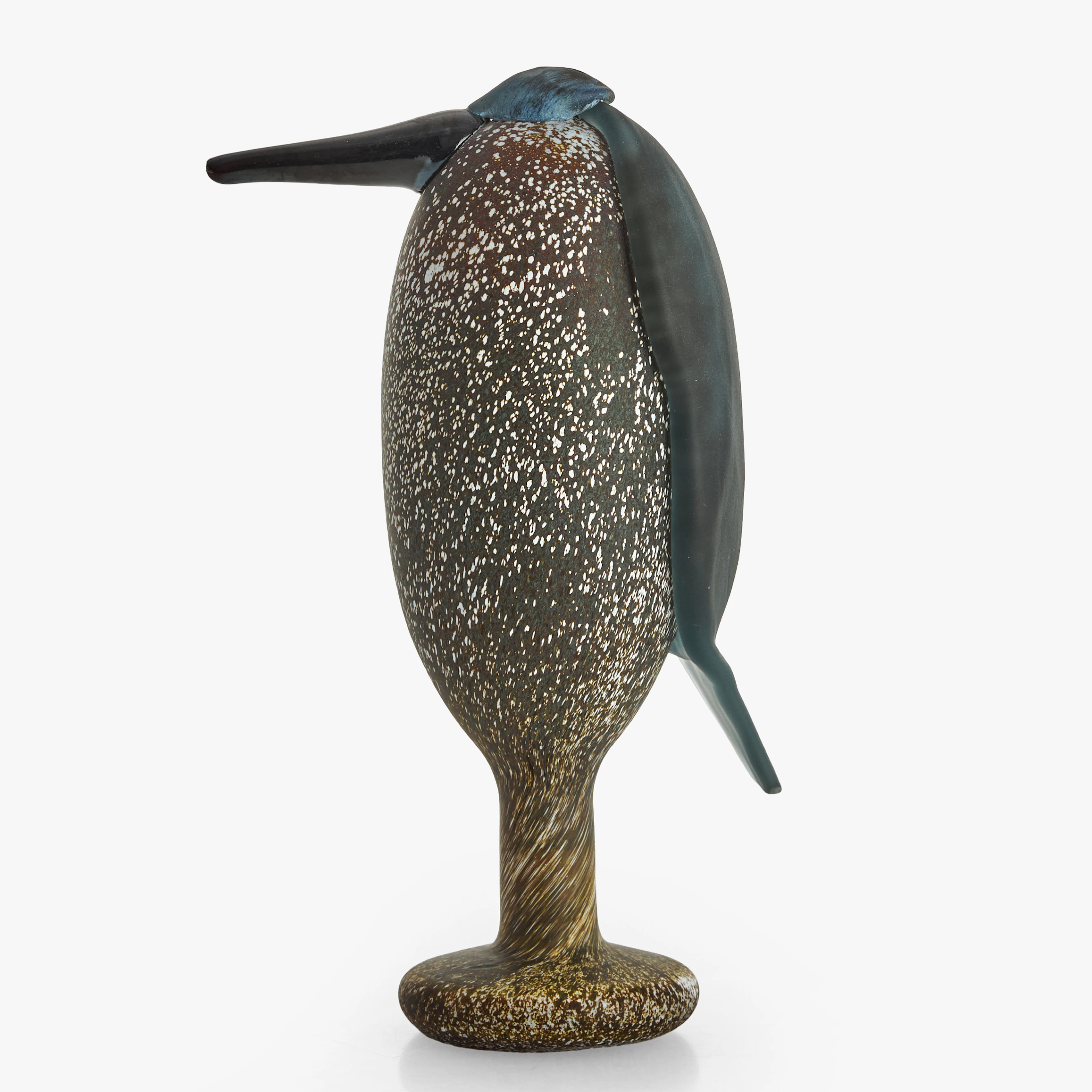 OIVA TOIKKA. Konstglas, fågel, "Heron - Haikara", Nuutajärvi / Iittala