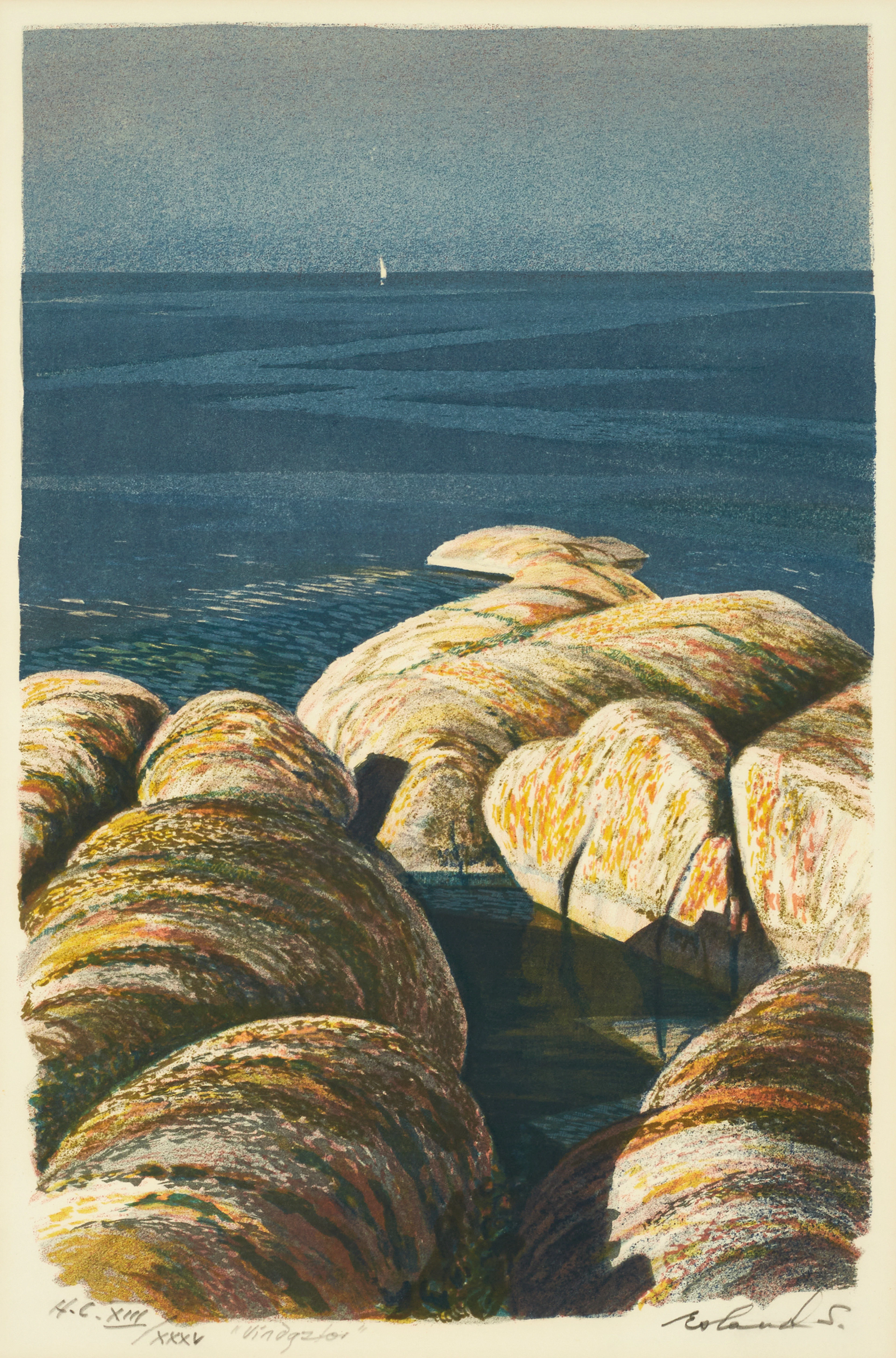 ROLAND SVENSSON (1910-2003). "Vindgator", signerad och numrerad roland