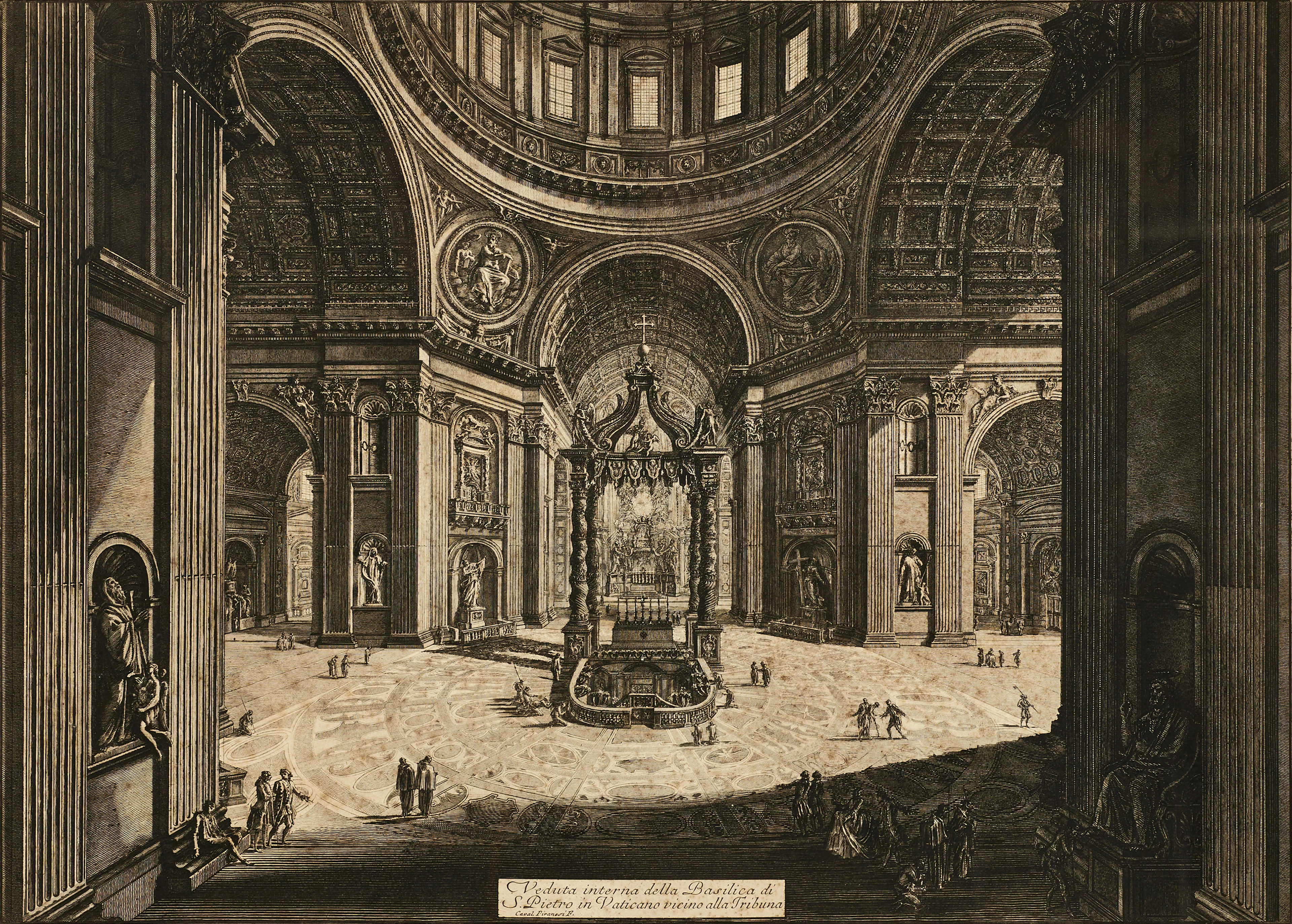 GIOVANNI BATTISTA PIRANESI (1720-1778), "Veduta interna della Basilica