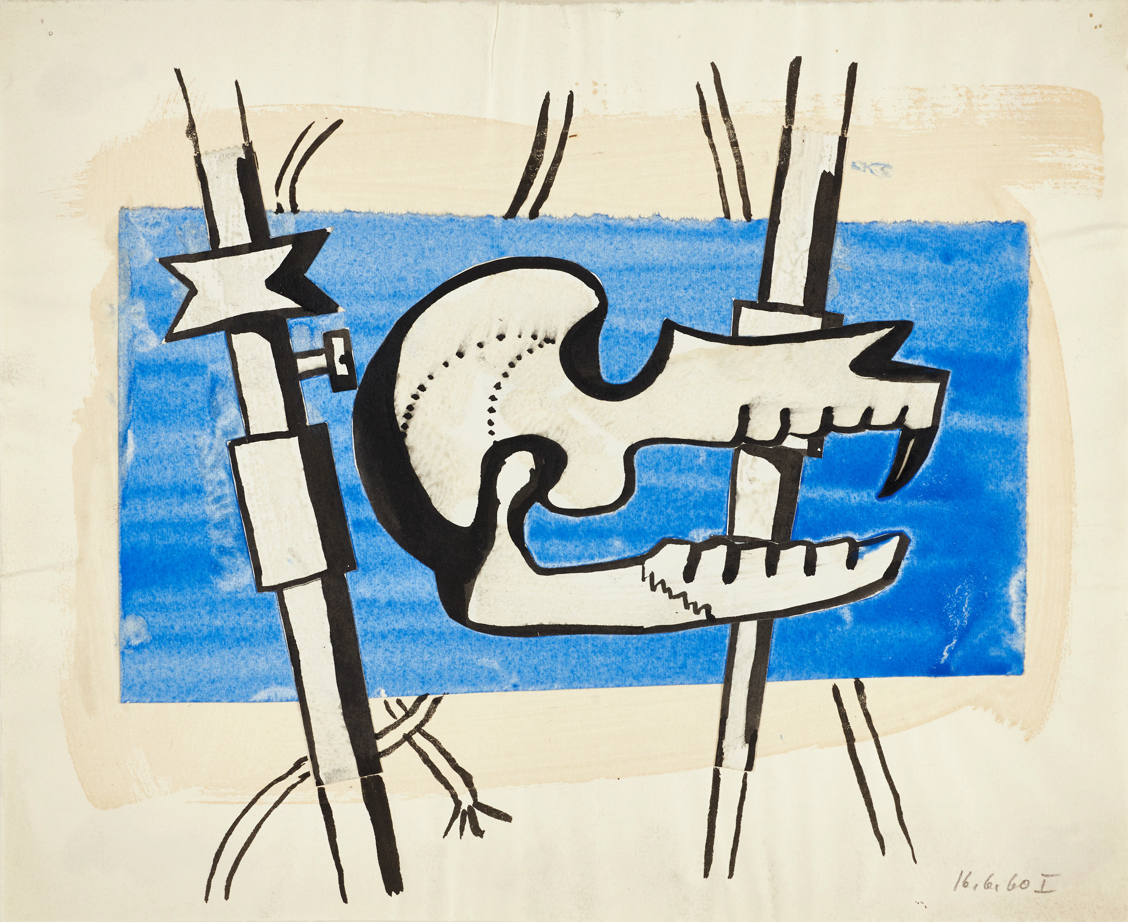 HEINZ SEVENICH (Aachen/Tyskland 1935-2023). Hundkraniet, daterad 16-6-60