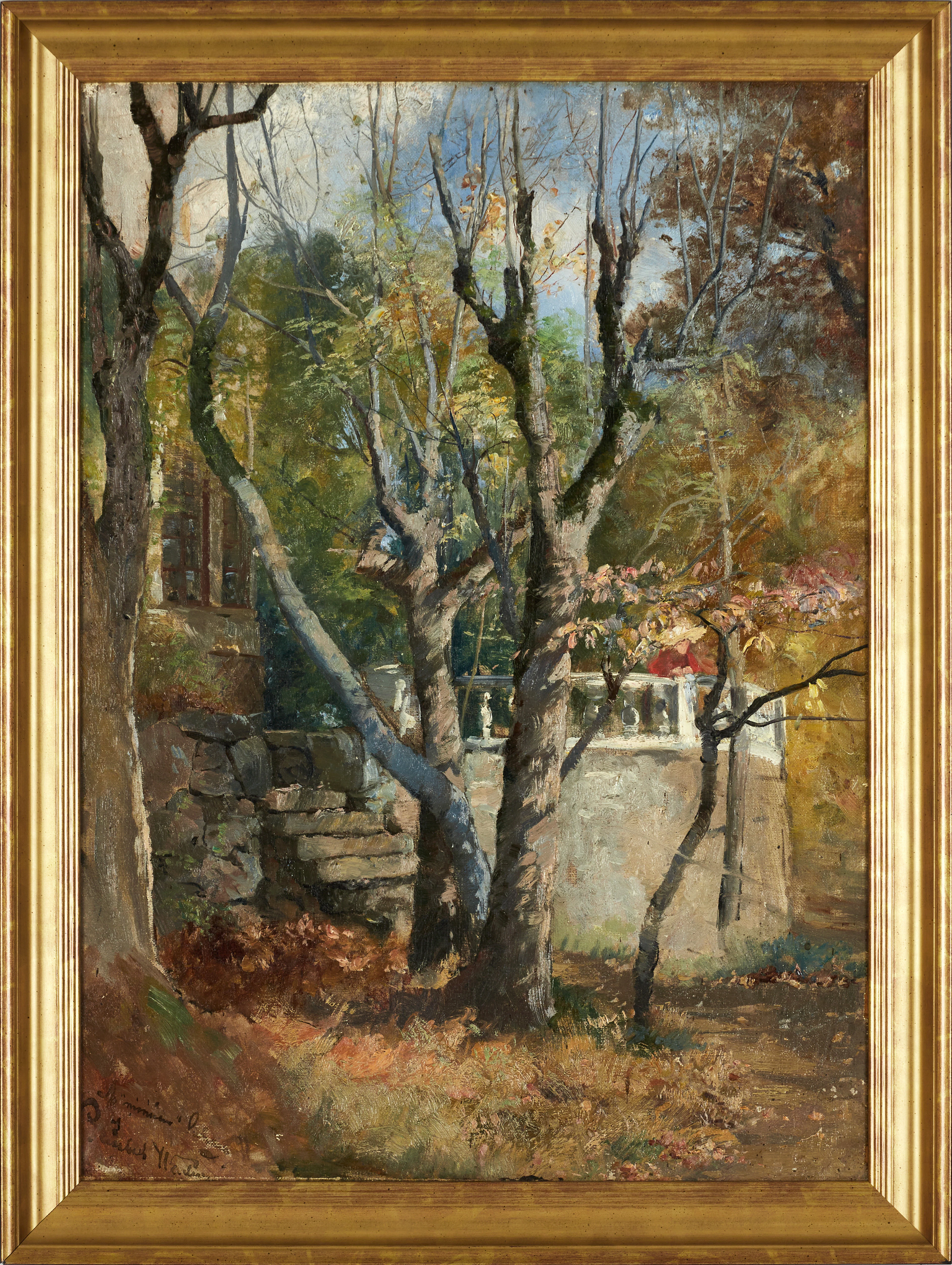 ELISABETH WARLING (Sverige, Stockholm 1858-1915), Höststämning i trädgården