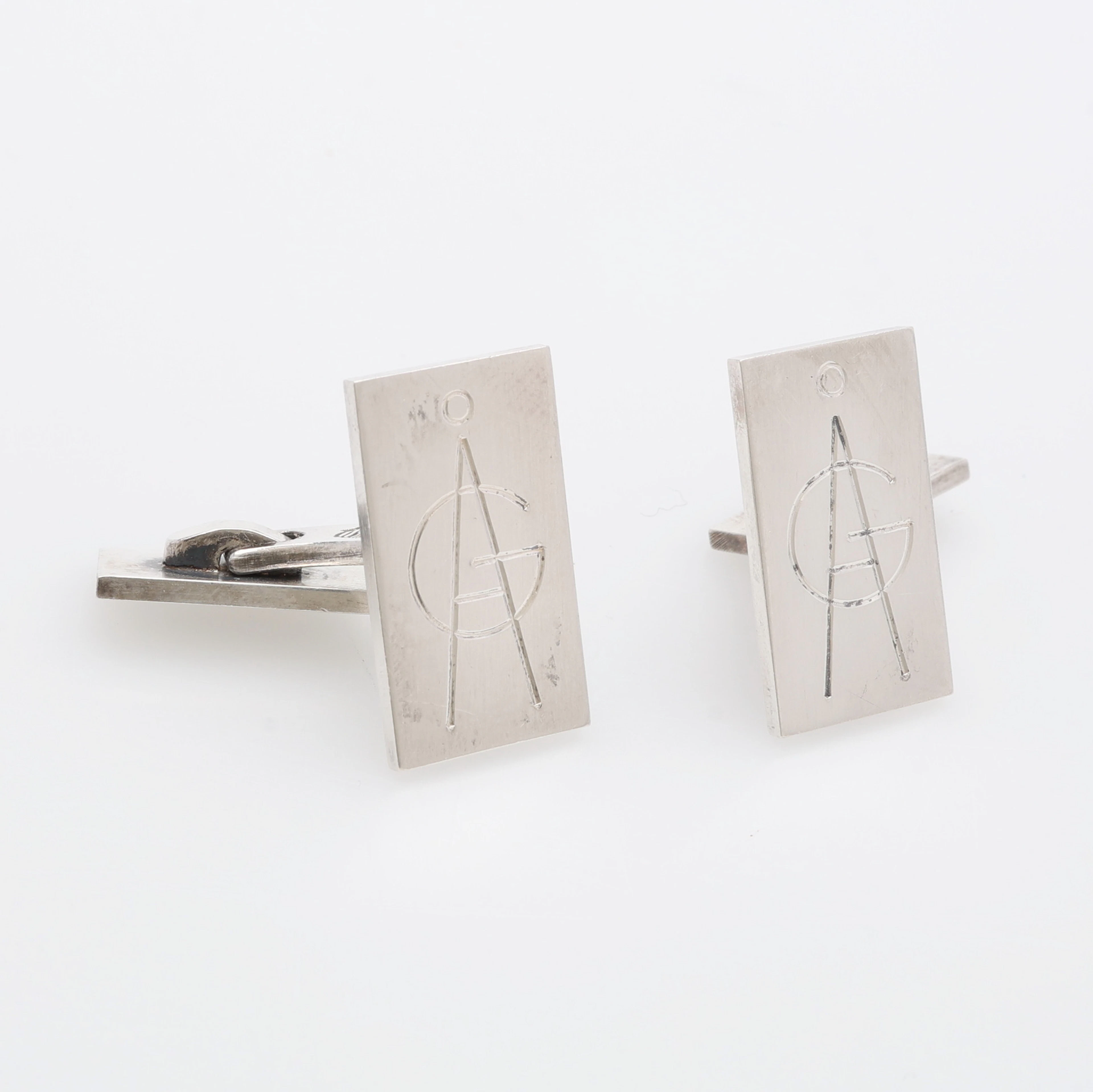 WIWEN NILSSON. MANSCHETTKNAPPAR, ETT PAR, STERLINGSILVER.
