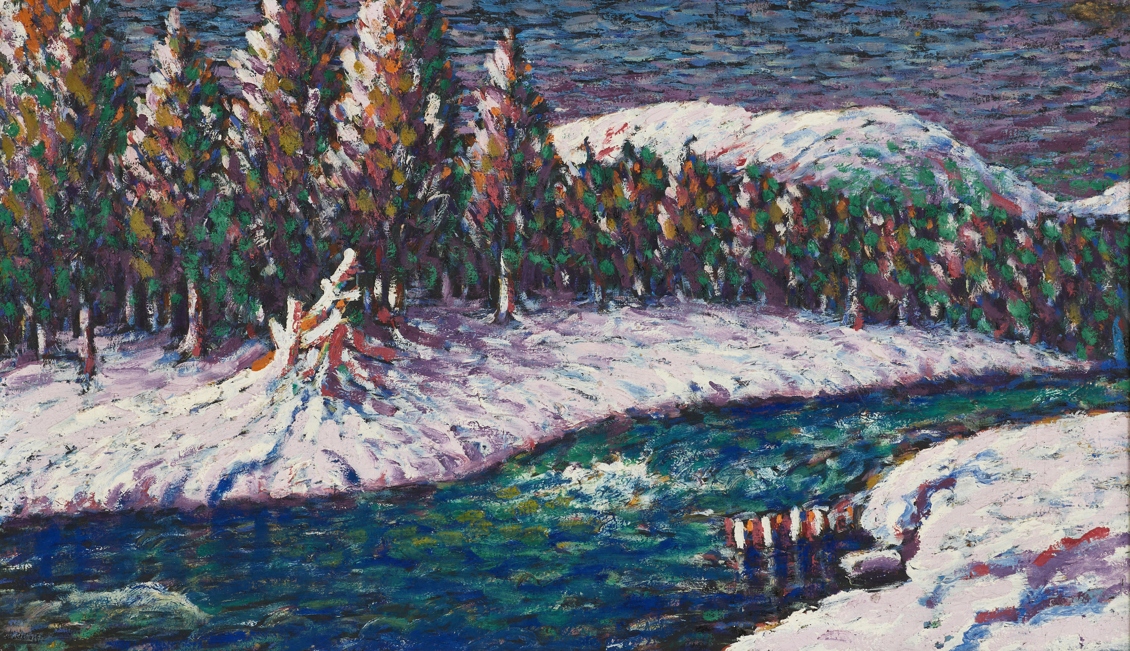 HELMER HERTZHOFF (1873-1958). Vinterlandskap, Värmland., signerad