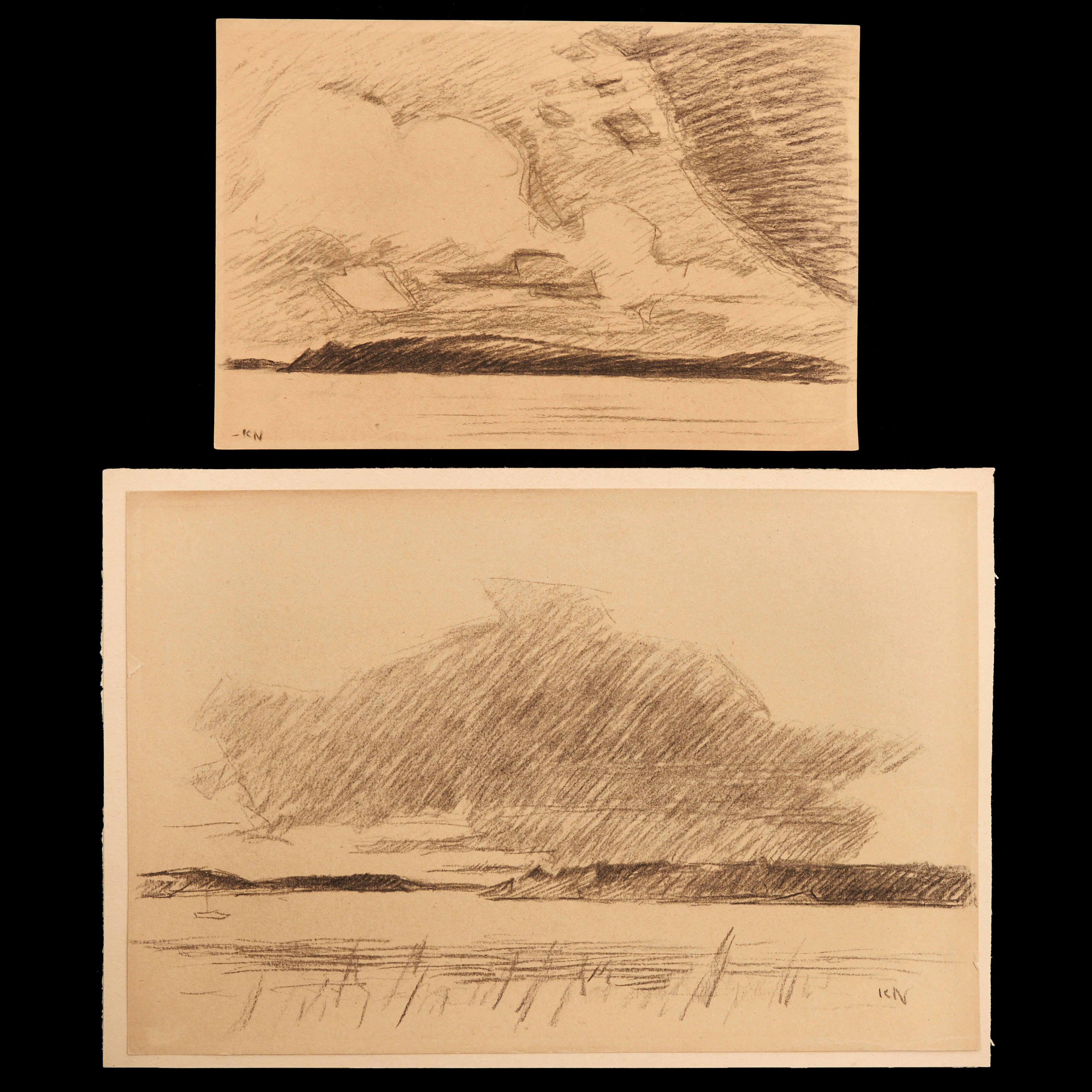 KARL NORDSTRÖM (Tjörn 1855-1923 Drottningholm). Ovädersmoln från Skärmholmen