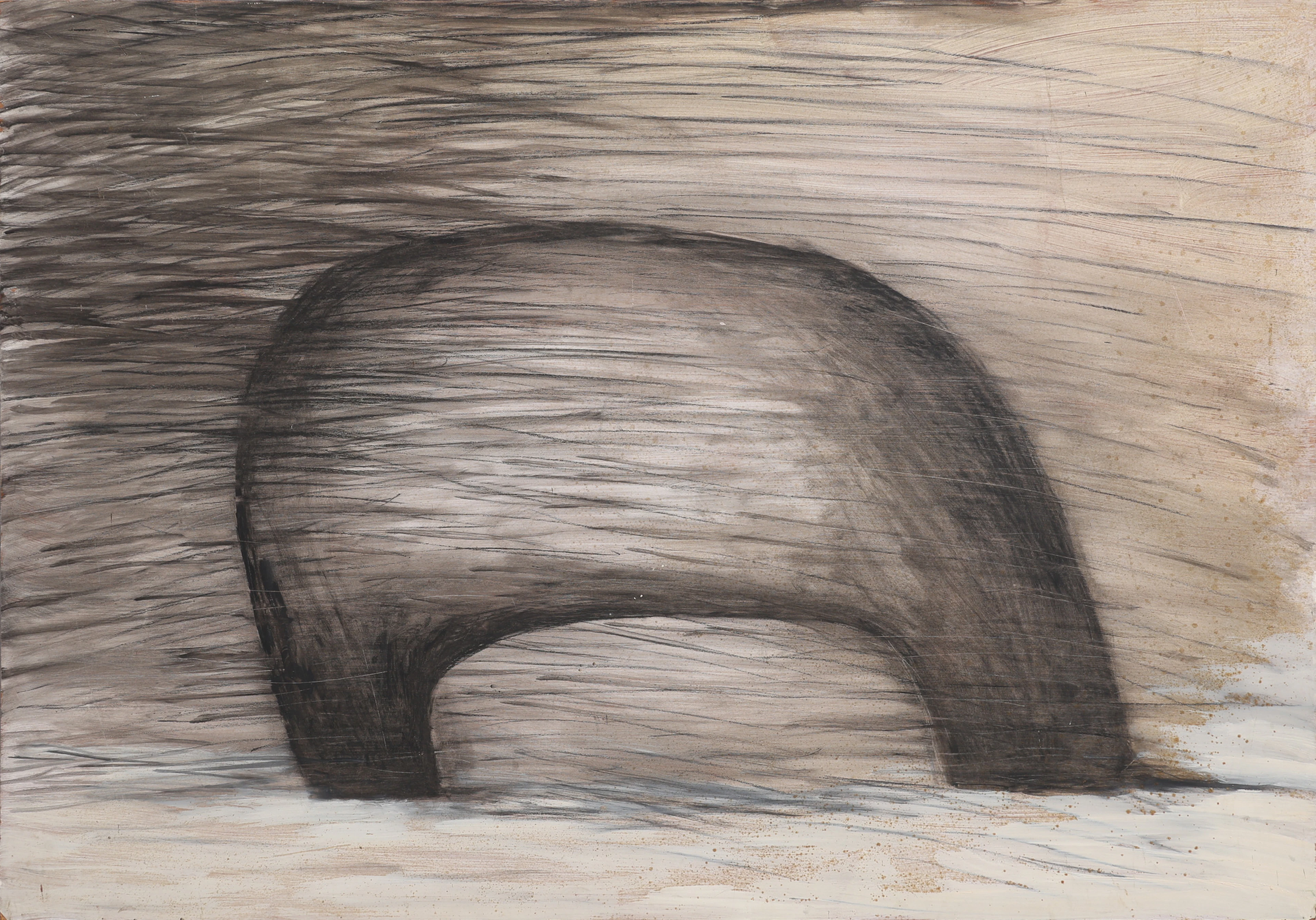 STINA EBERS 1962-2025. OLJA PÅ PANNÅ, PORTAL, OSIGNERAD.