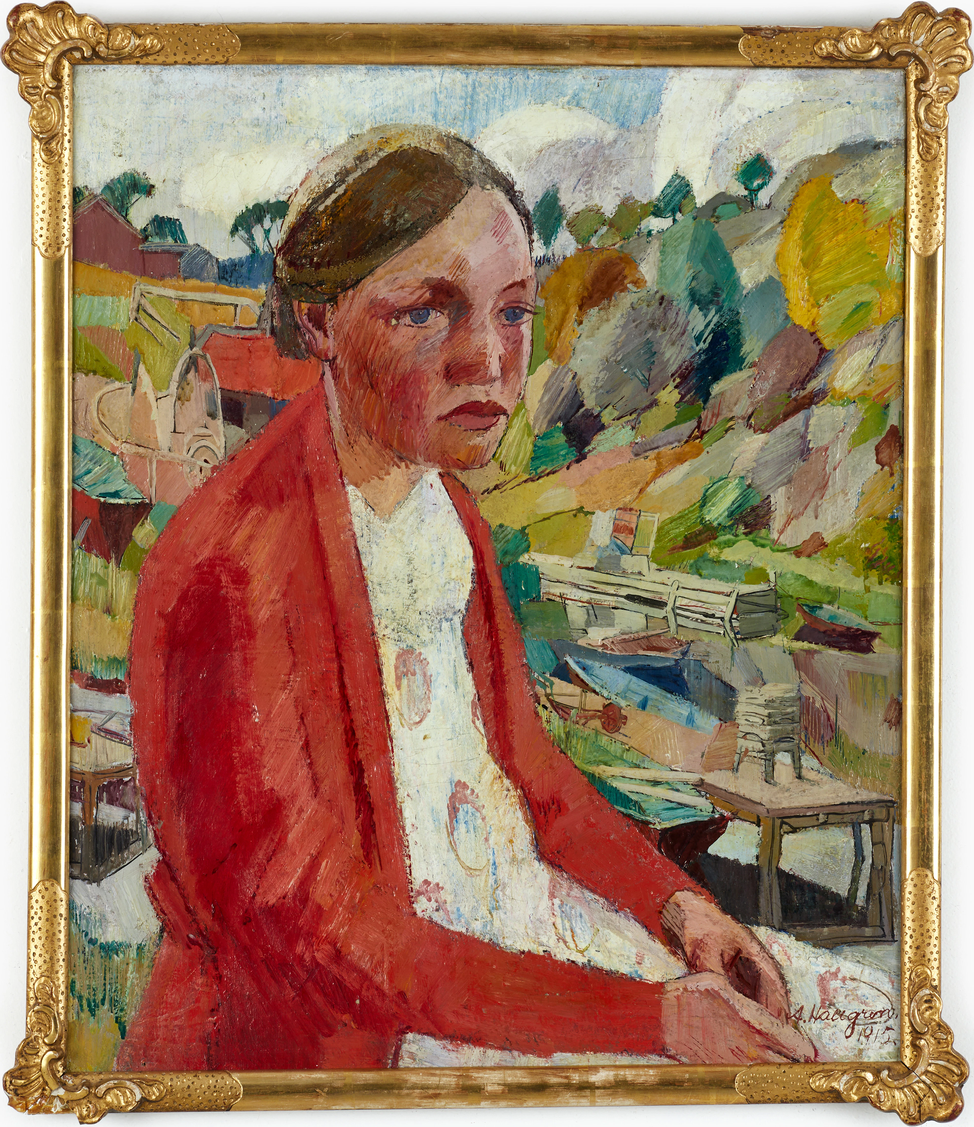 ACKE HALLGREN (1885-1940). "Harö-flicka", signerad och daterad A.