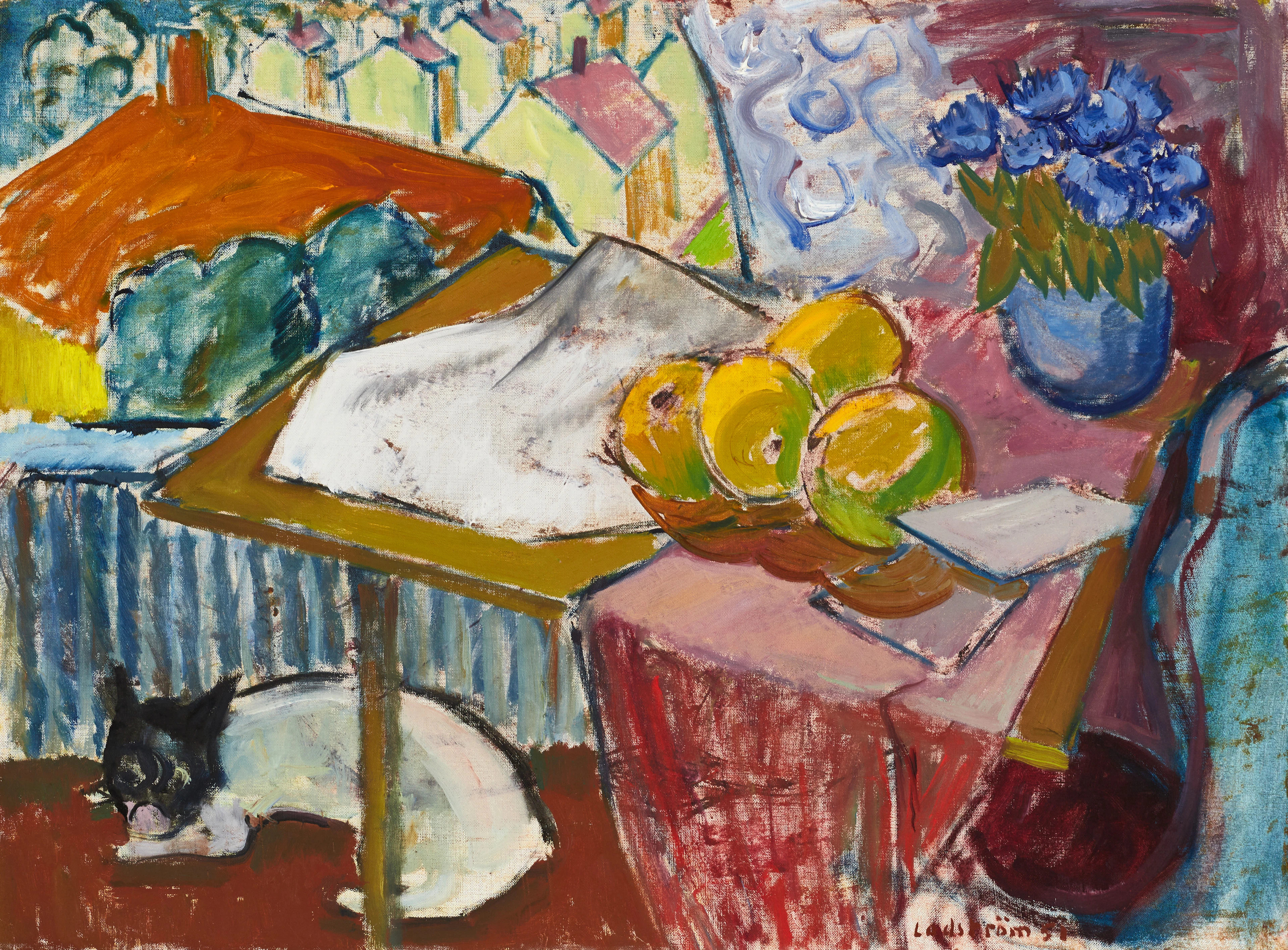 GEORG LODSTRÖM (1915-1972). Vid fönstret, signerad, daterad 51, olja på duk.
