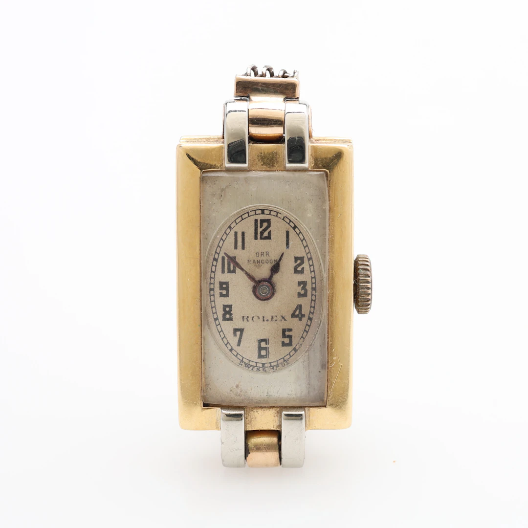 DAMARMBANDSUR, 18K GULD, ROLEX, MANUELLT UPPDRAG, OMKRING 1921.