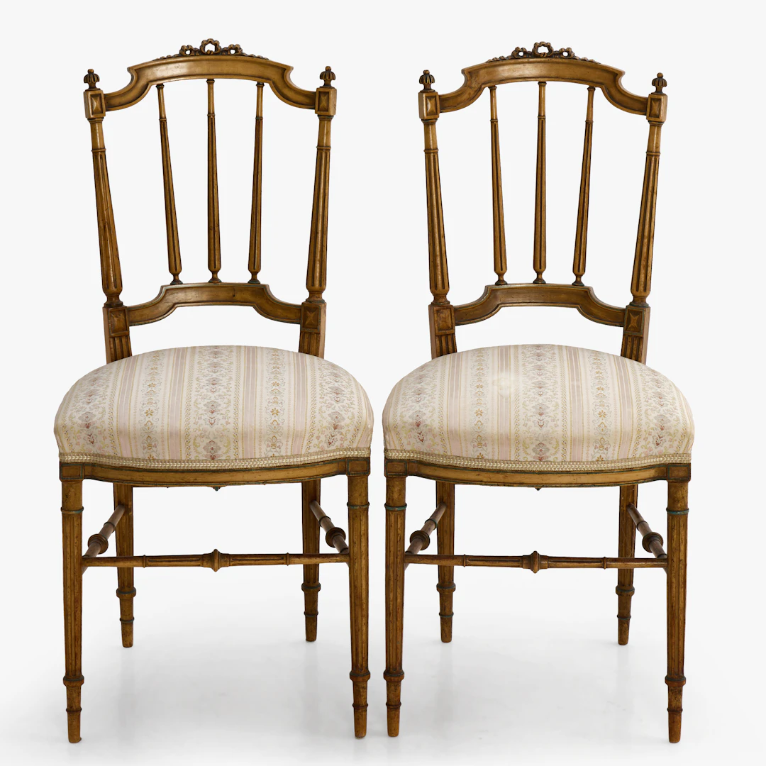 STOLAR, ett par, Louis XVI-stil, Frankrike, 1900-talets början, textilklädda