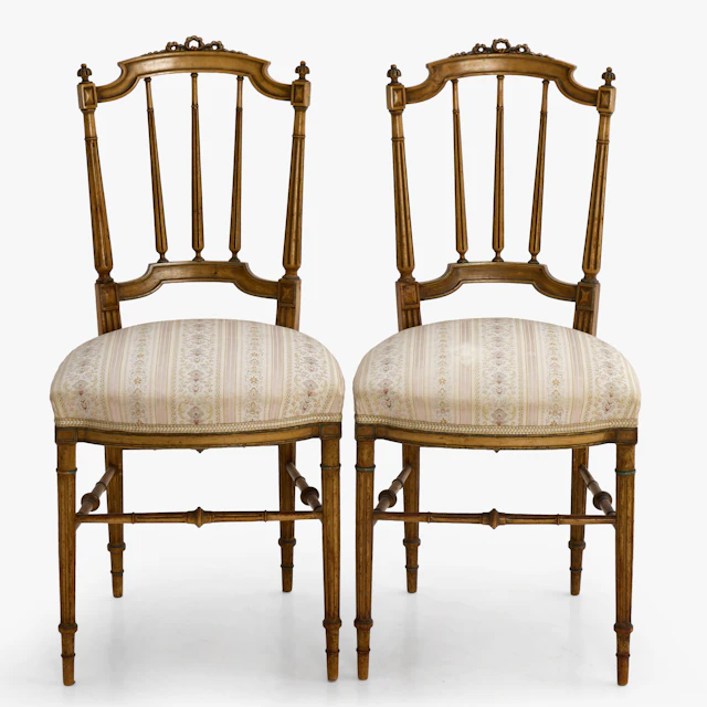 STOLAR, ett par, Louis XVI-stil, Frankrike, 1900-talets början, textilklädda