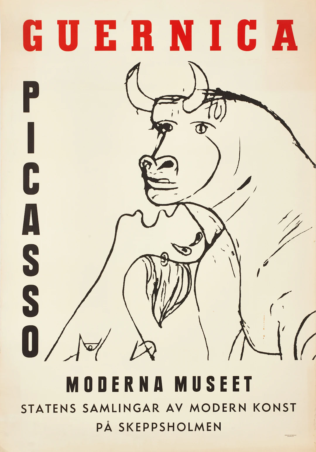 PABLO PICASSO. Utställningsaffisch, "Guernica", 1956, Moderna Museet