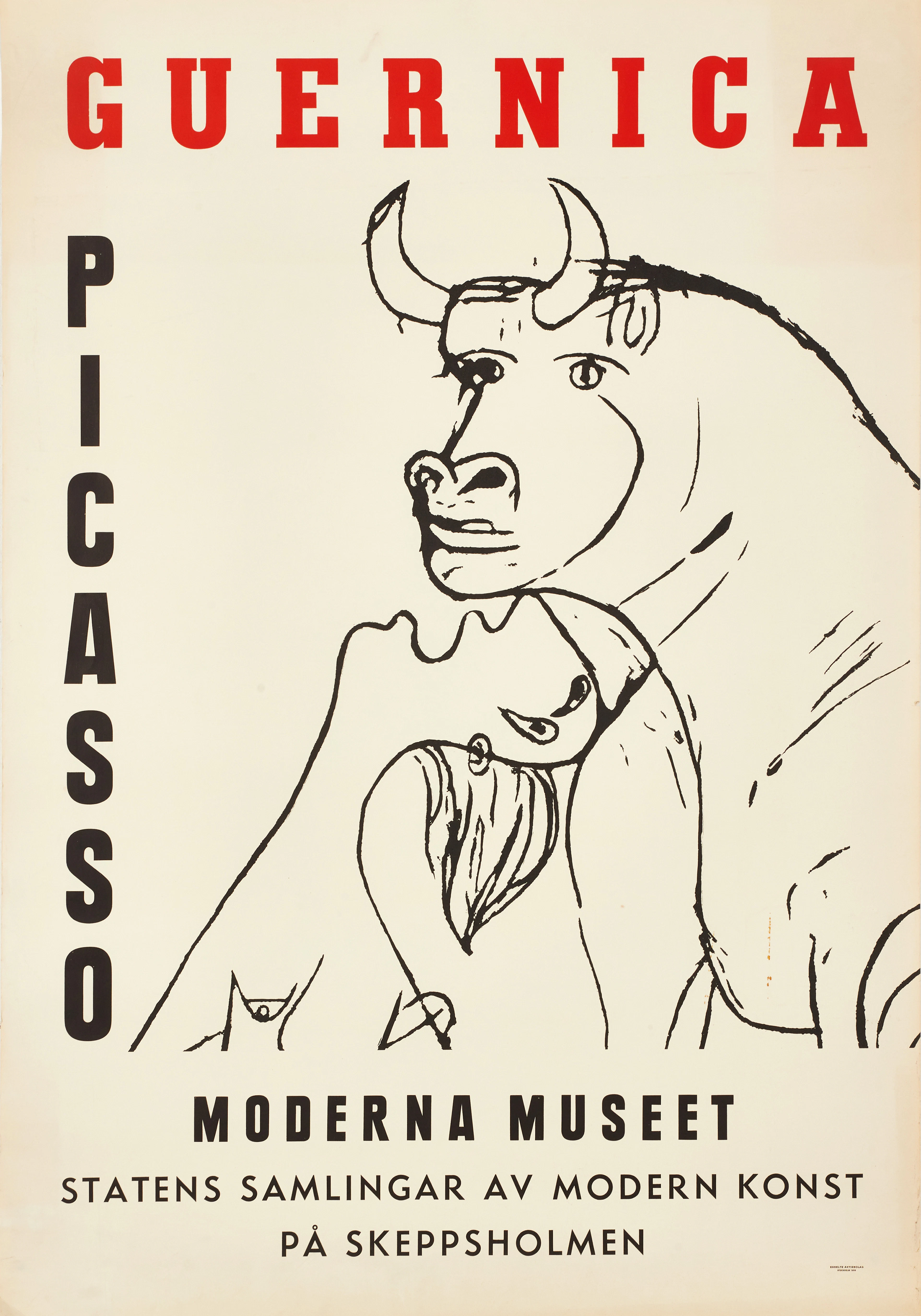 PABLO PICASSO. Utställningsaffisch, "Guernica", 1956, Moderna Museet