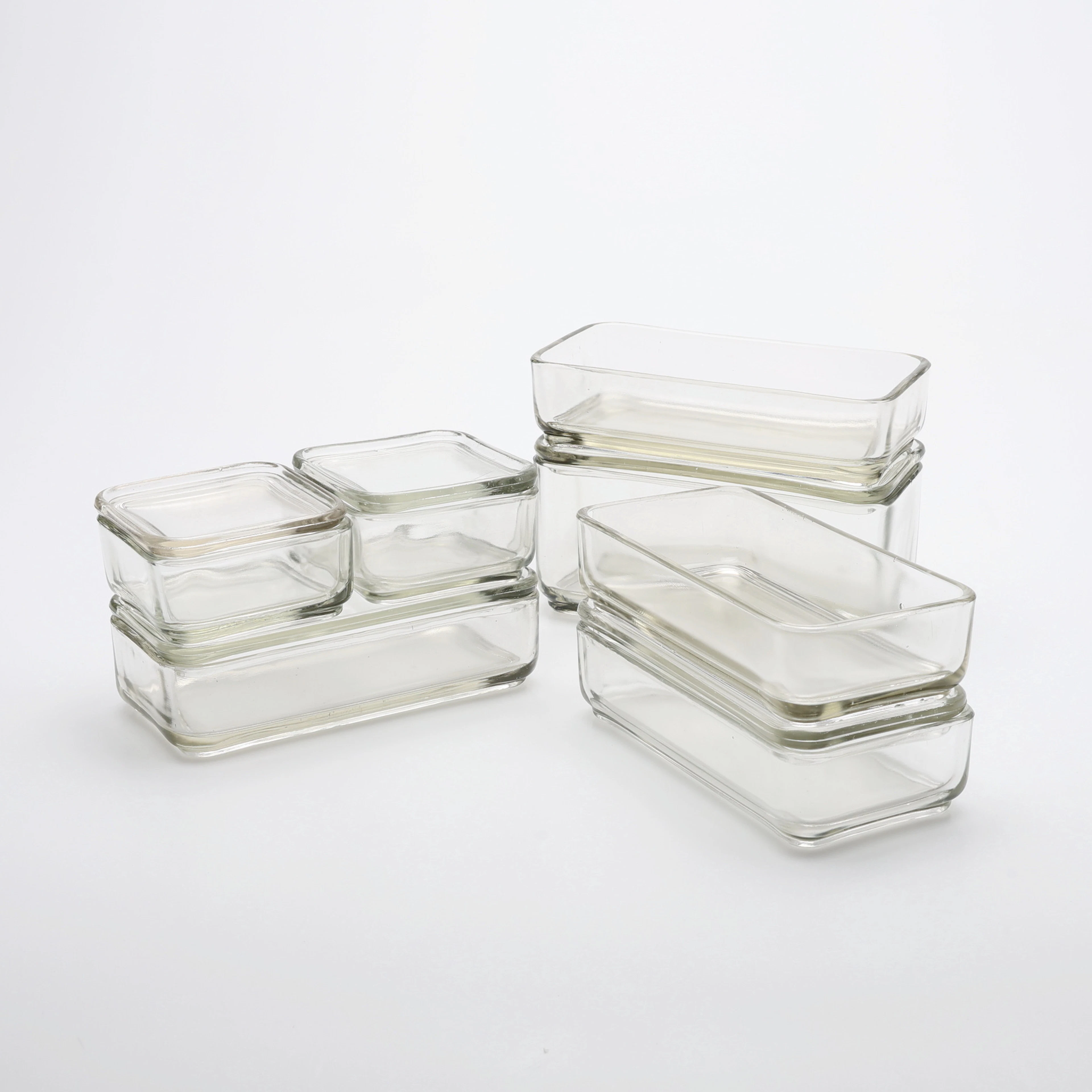 WILHELM WAGENFELD. GLASBEHÅLLARE, "KUBUS", VEREINIGTE LAUSITZER GLASWERKE