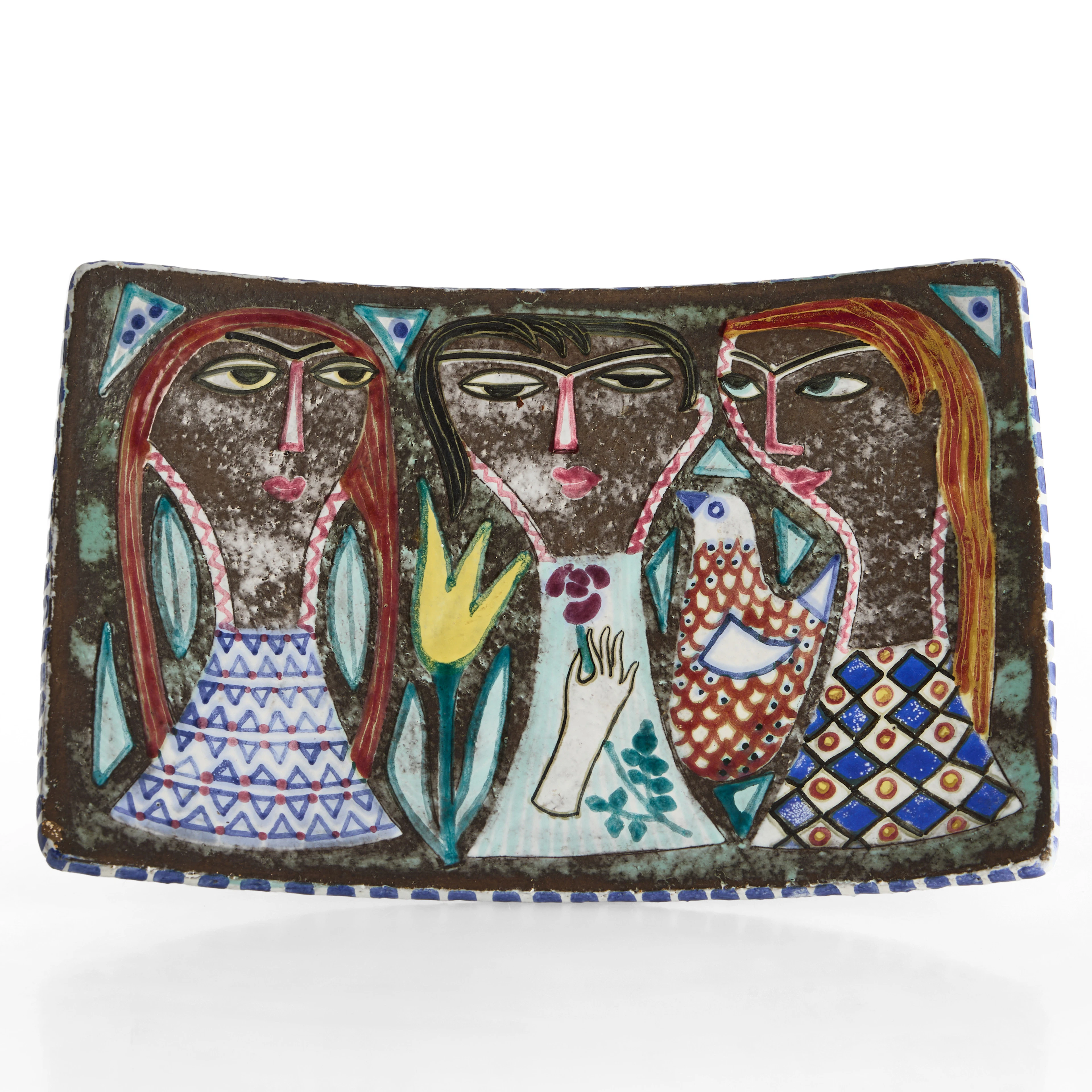 MARI SIMMULSON (1911–2000). Fat, lergods, modell 4126, dekor med tre