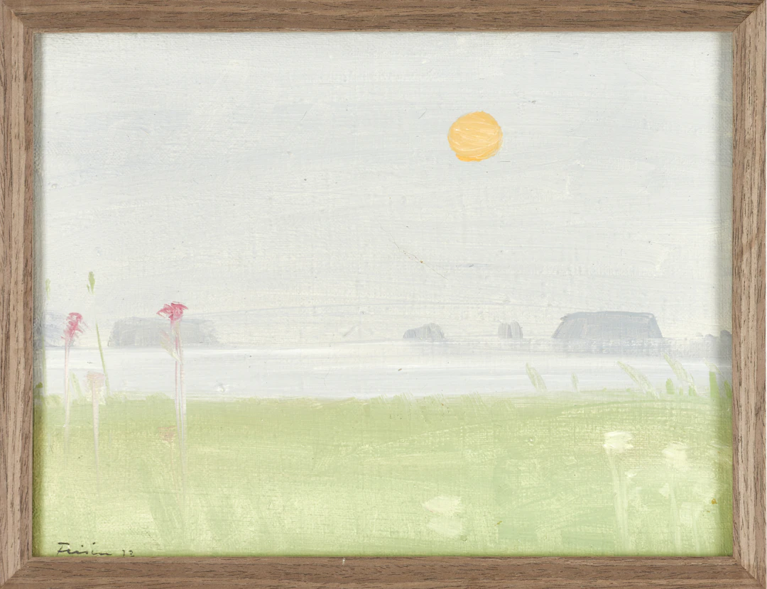 VERA FRISÉN (1910-1990). Landskap i morgondis, signerad Frisén, daterad