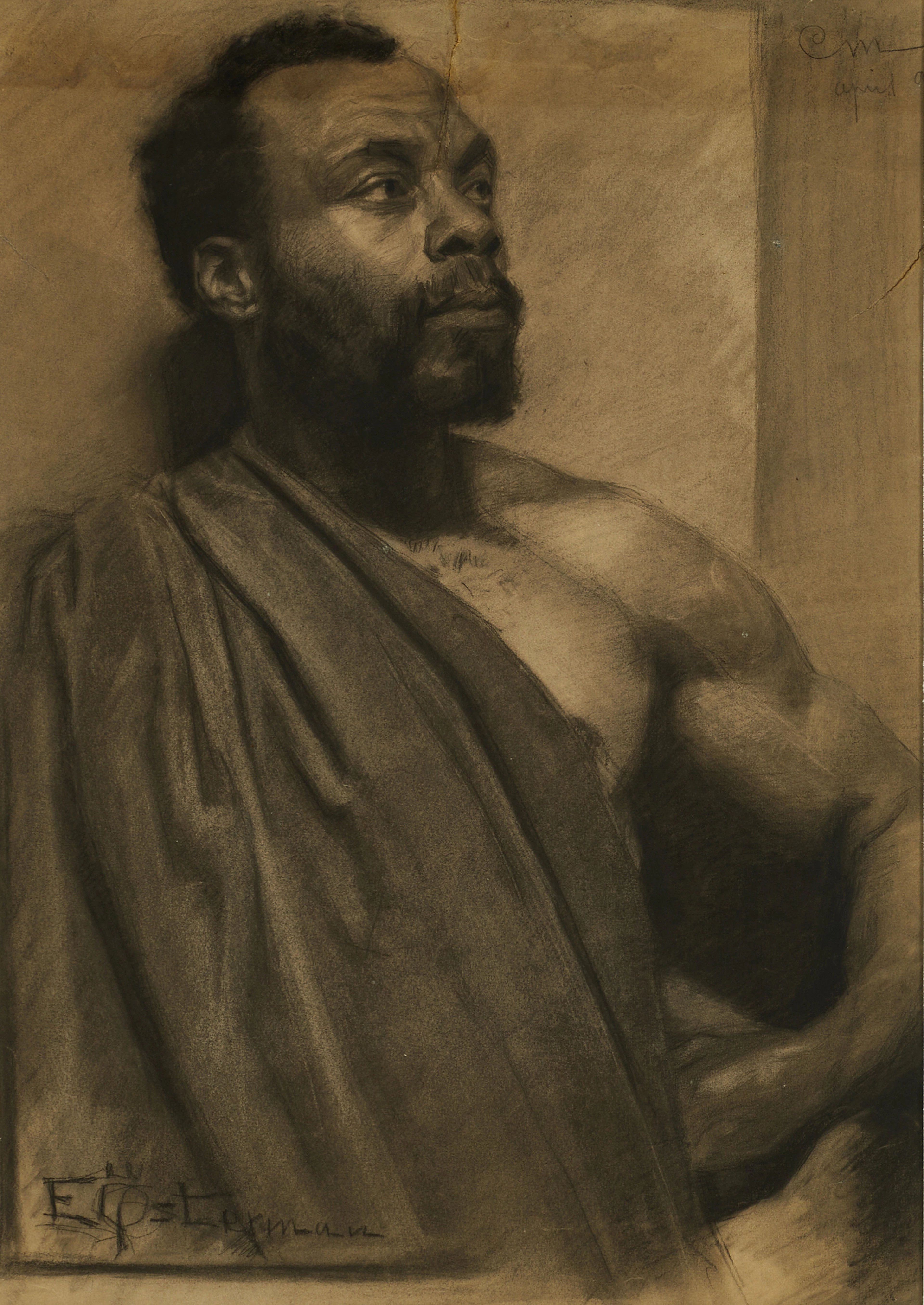 EMIL ÖSTERMAN (Sverige, Vingåker 1870-1927 Stockholm), Porträttstudie
