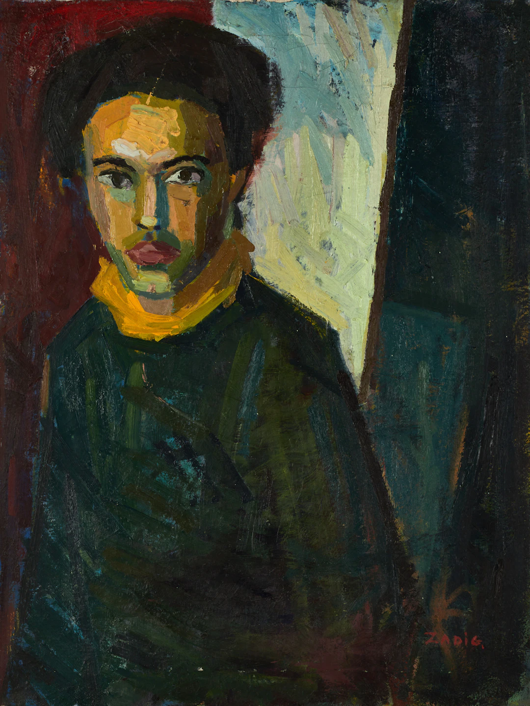 JACQUES ZADIG (Paris 1930-2023 Malmö), "Självporträtt", signerad ZADIG
