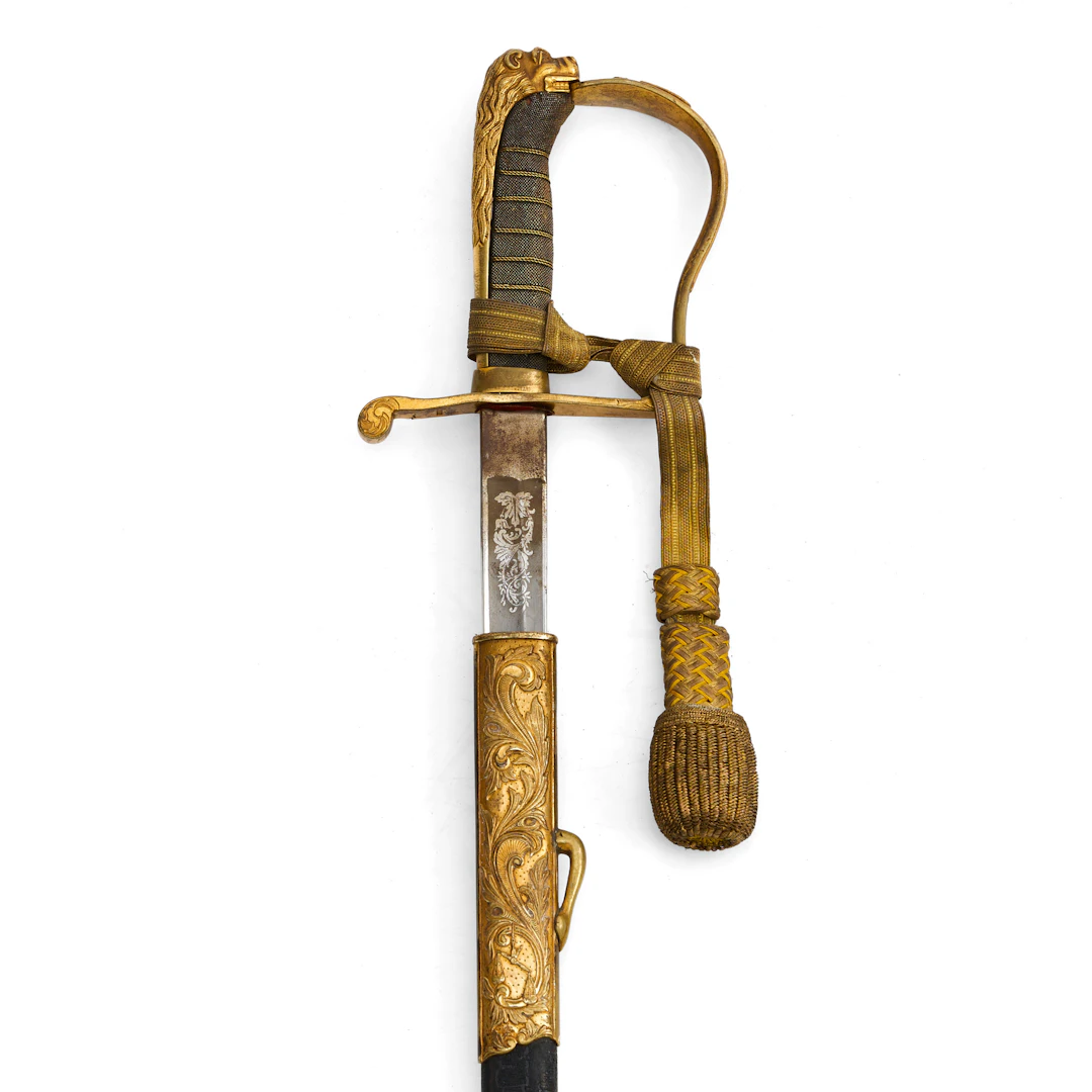 SABEL, svensk, omkring 1900, Ca & Adek, klinga med etsad dekor, balja.