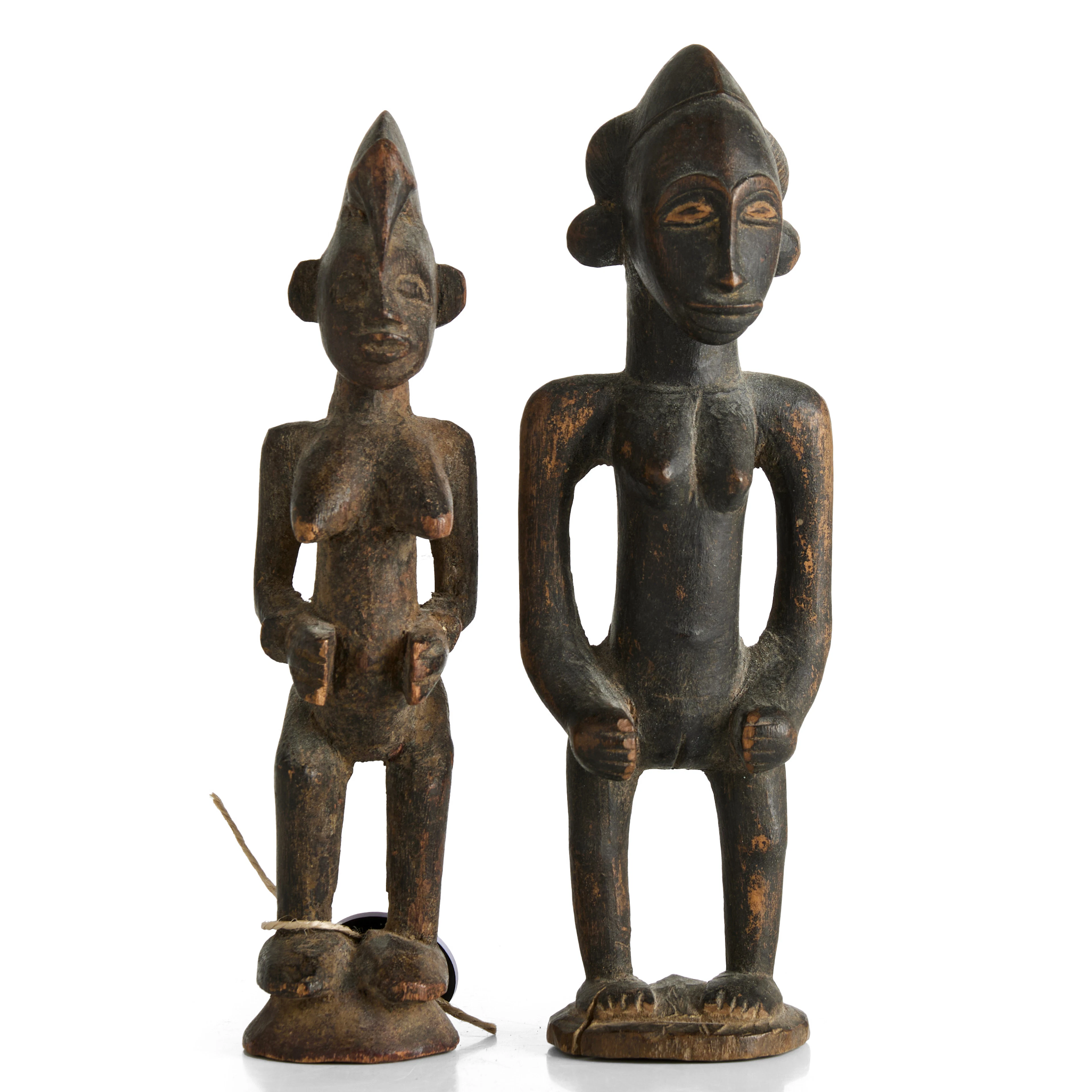 SKULPTURER, 2 st, Senufo, väst-Afrika, 1900-talets senare del.