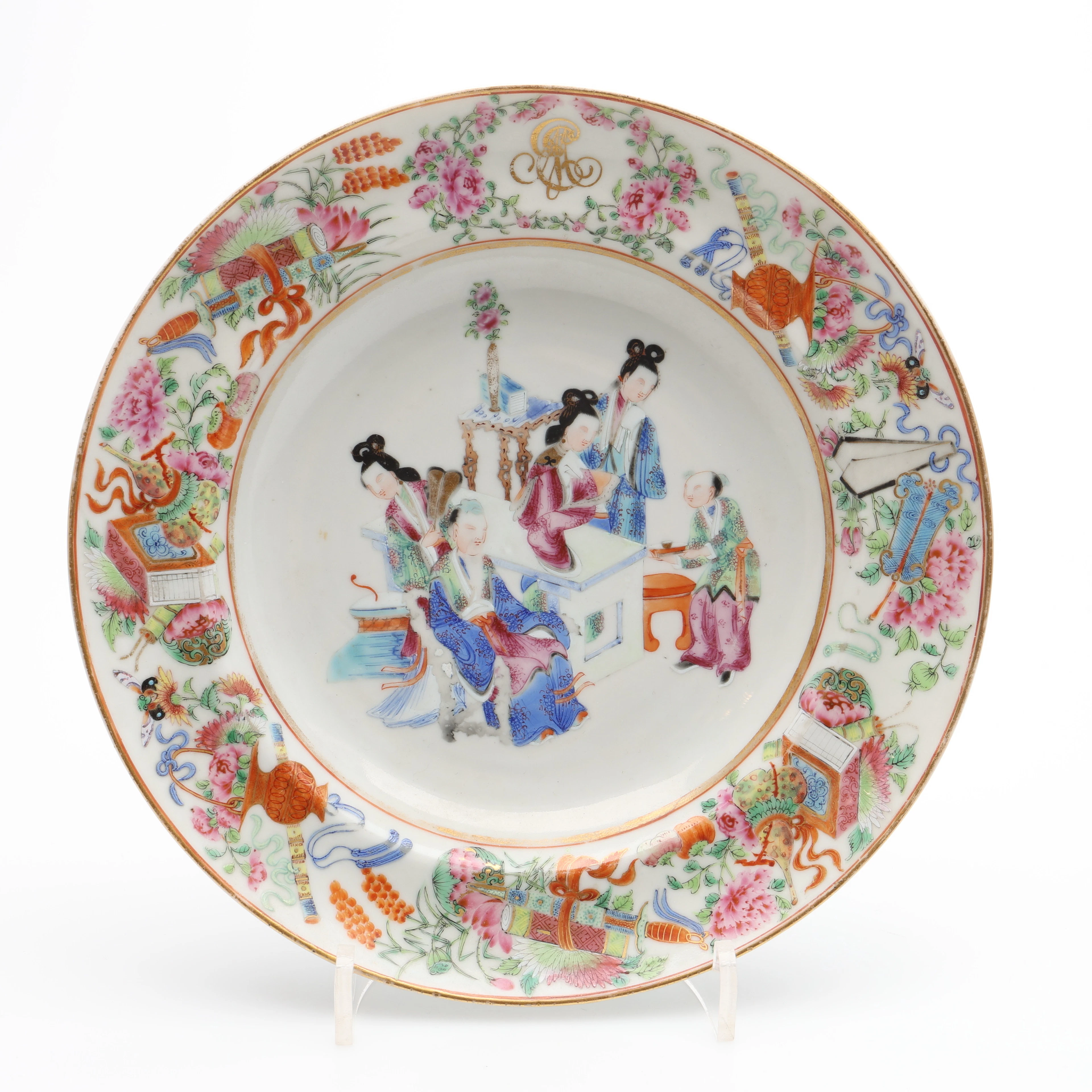 TALLRIK, KINA, CANTON ROSE, 1800-TALETS ANDRA HÄLFT.