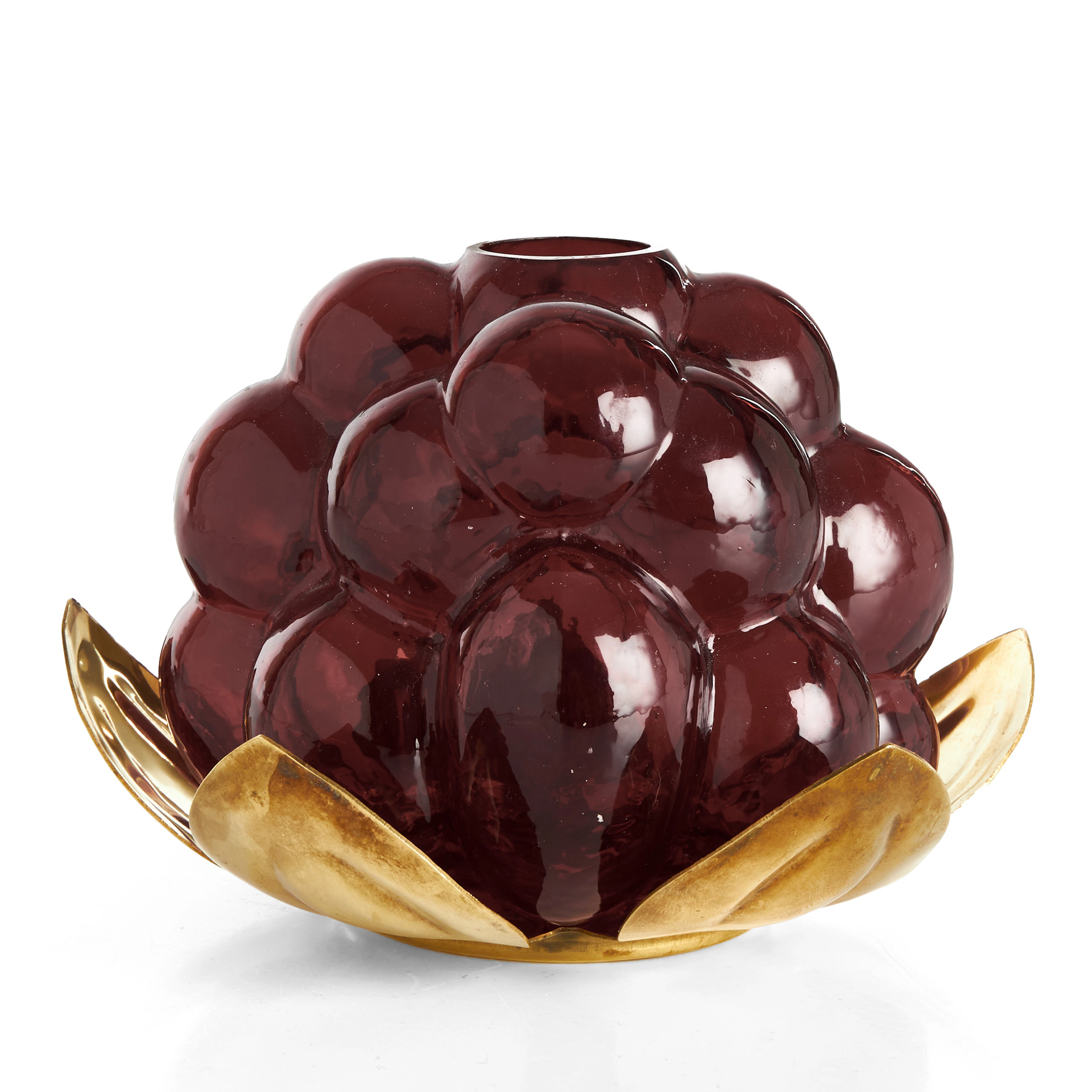 LJUSLYKTA, "Åkerbär", design Gunnar Muskos för Trollheden Design, glas/mässing.