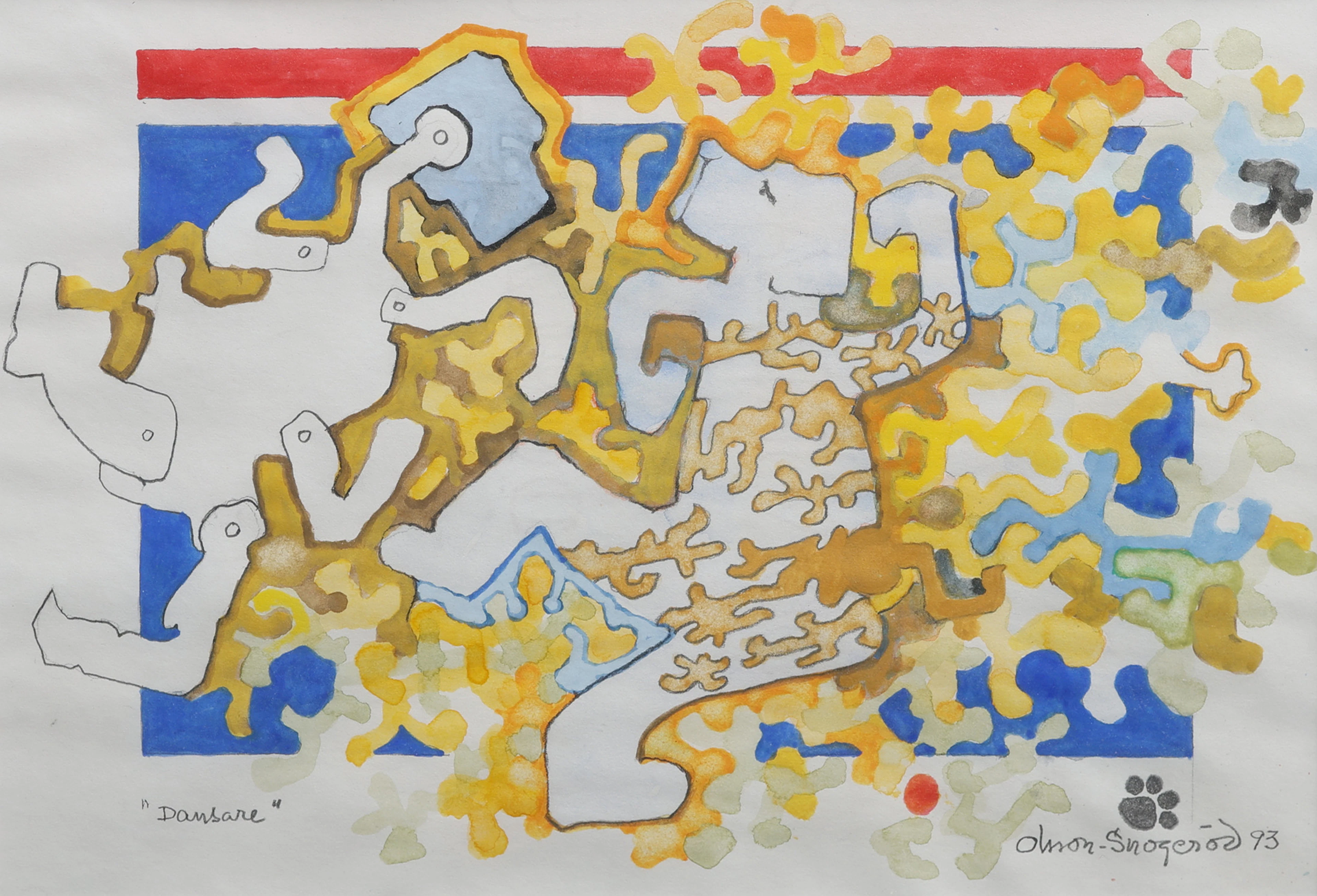 KARL-ERIK OLSSON "SNOGERÖD" 1927-1995. AKVARELL PÅ PAPPER, "DANSARE"
