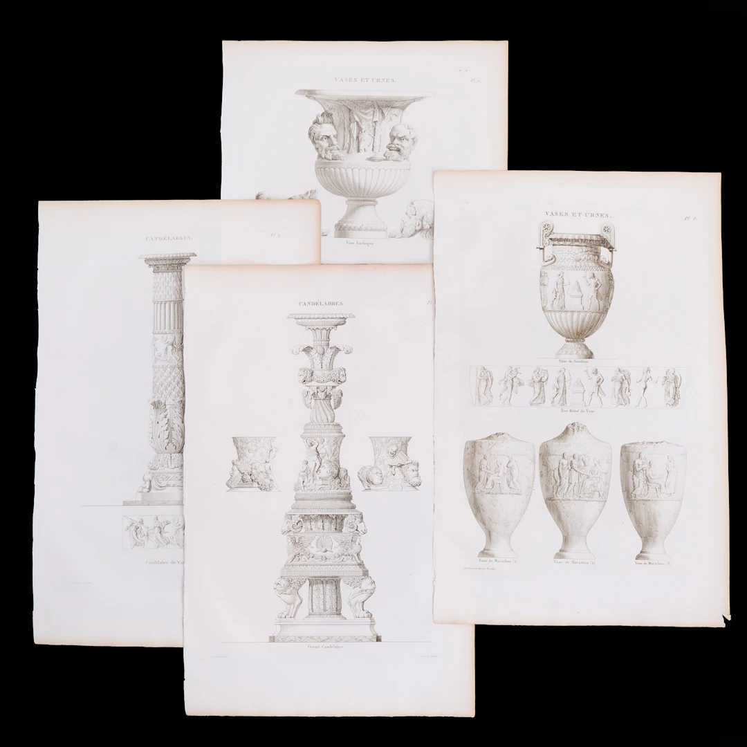 PIERRE BOUILLON (1776-1838), 4 kopparstick ur "Musée des Antiques.