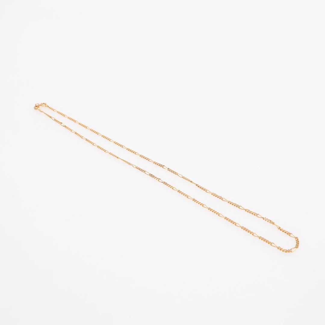 HALSKEDJA, 18K GULD, FIGAROLÄNK, VIKT 4,2 GRAM.