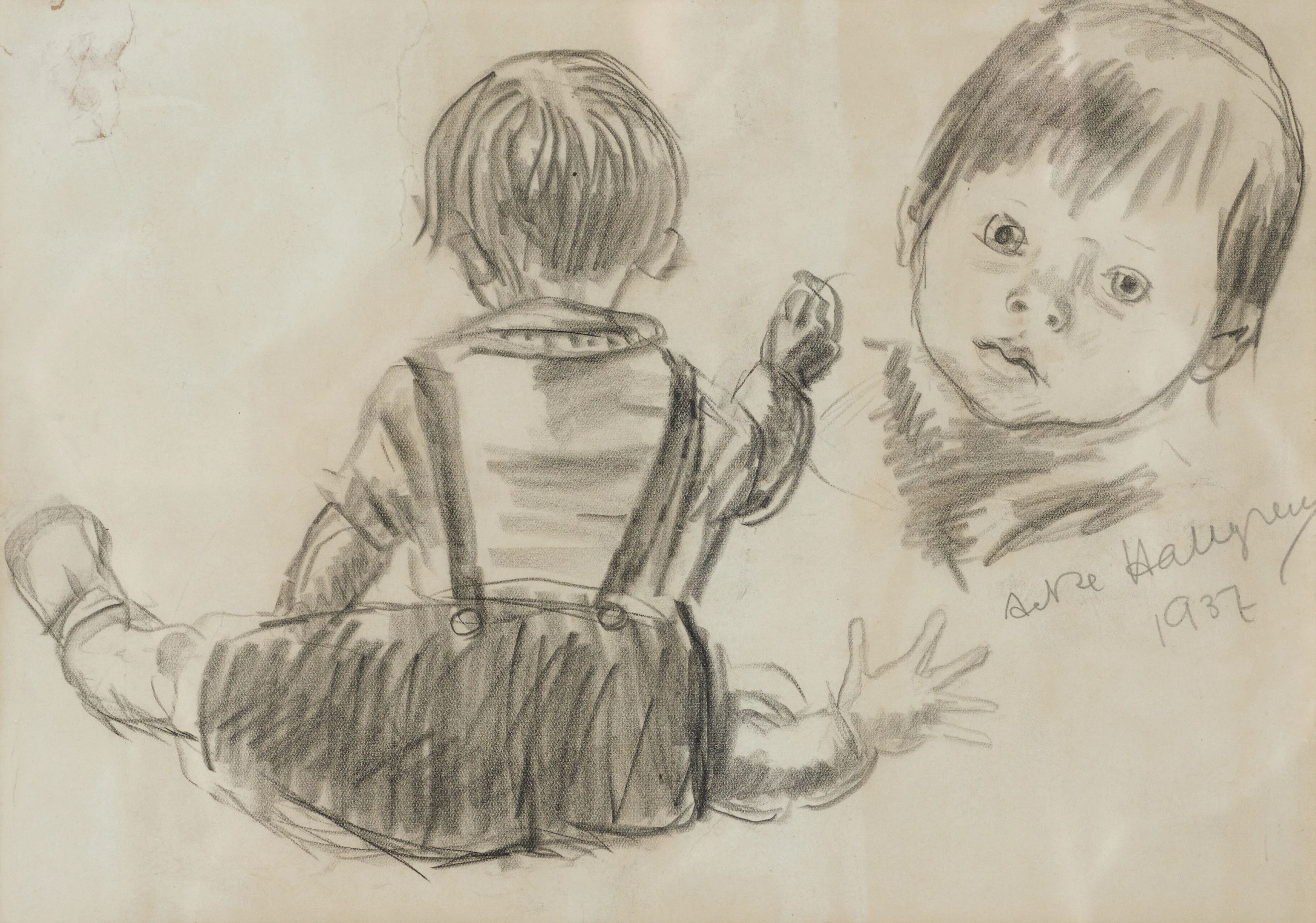 ACKE HALLGREN (1885-1940). Figurkompositioner, 4 st, , bl.a "Lilla