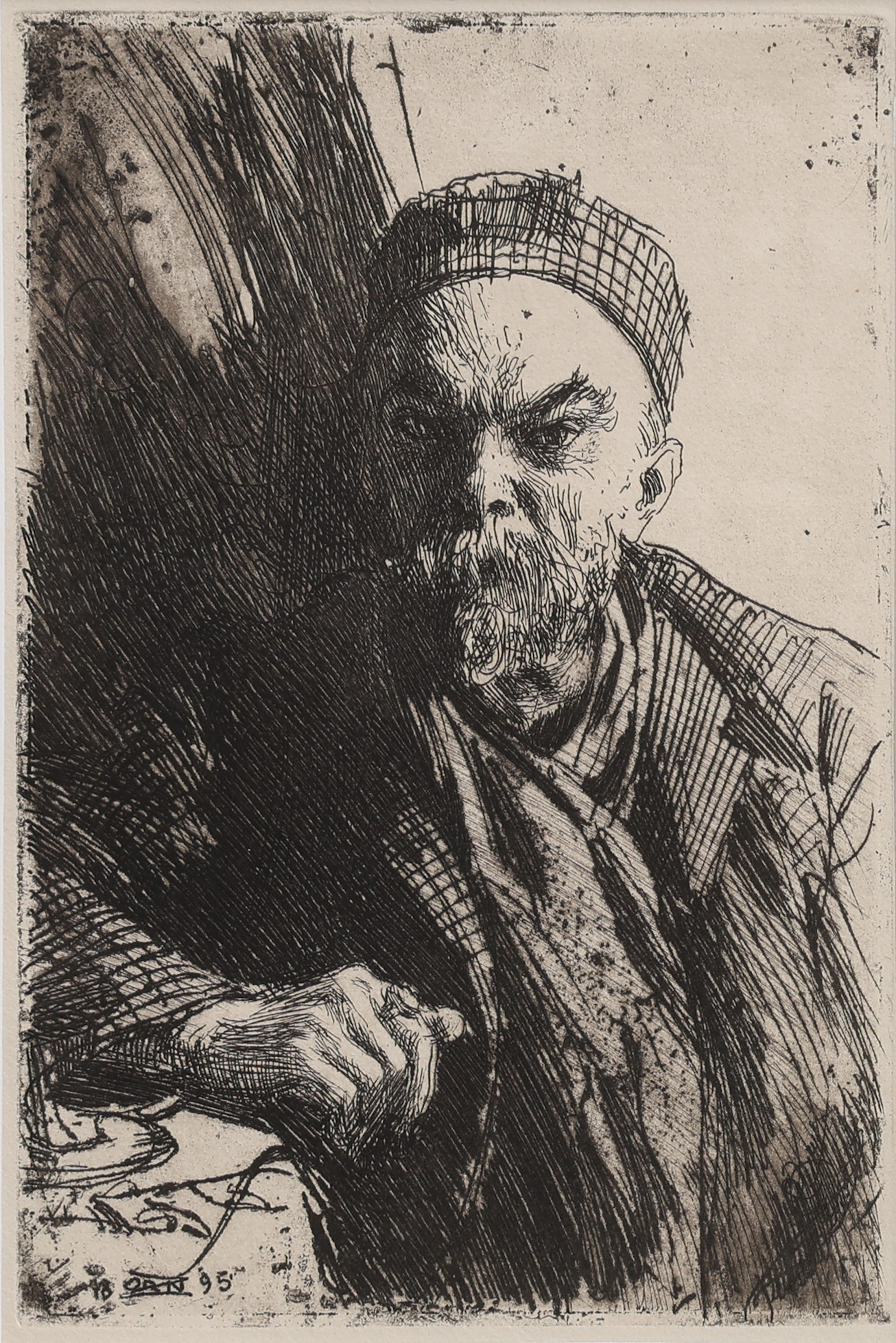 ANDERS ZORN. ETSNING, "PAUL VERLAINE II" 1895 ÉTAT 2, UR PAN 1896